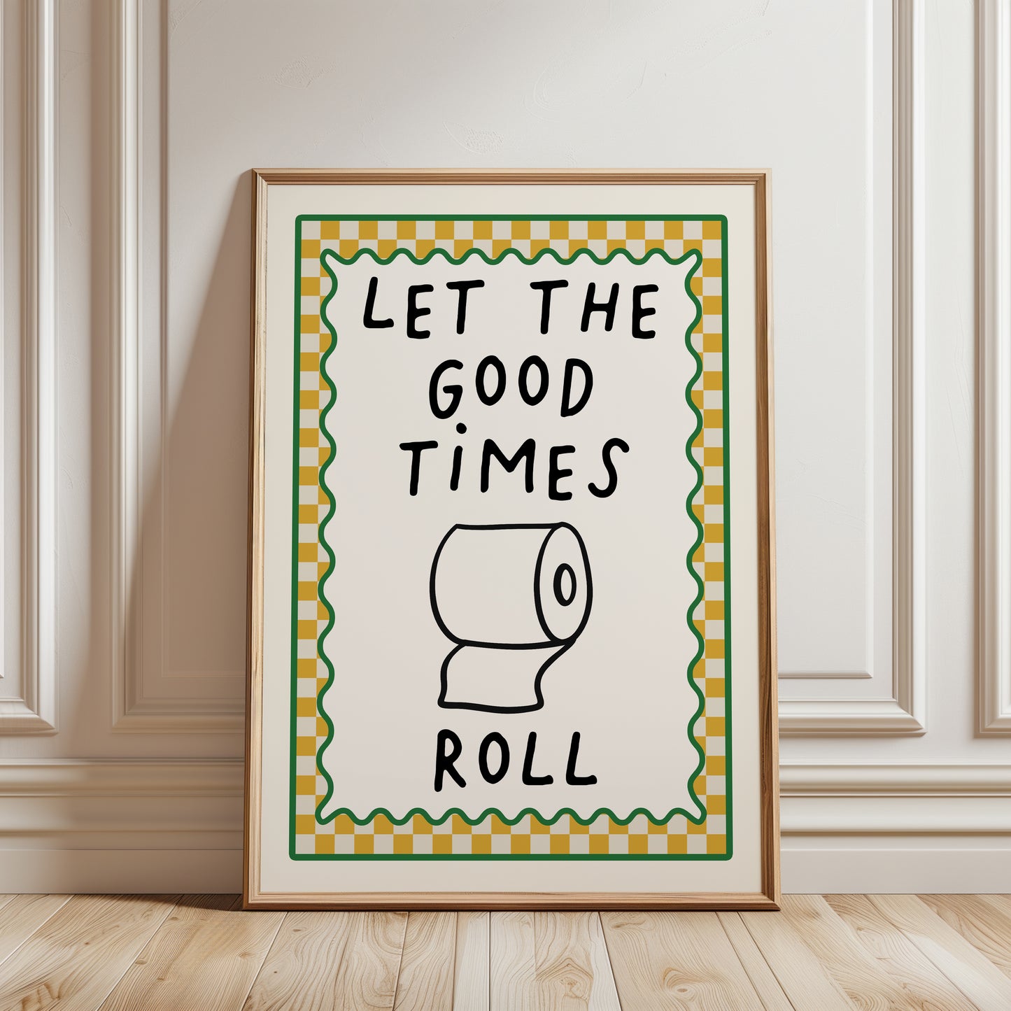 Set of 2 Ochre Bathroom Art Prints