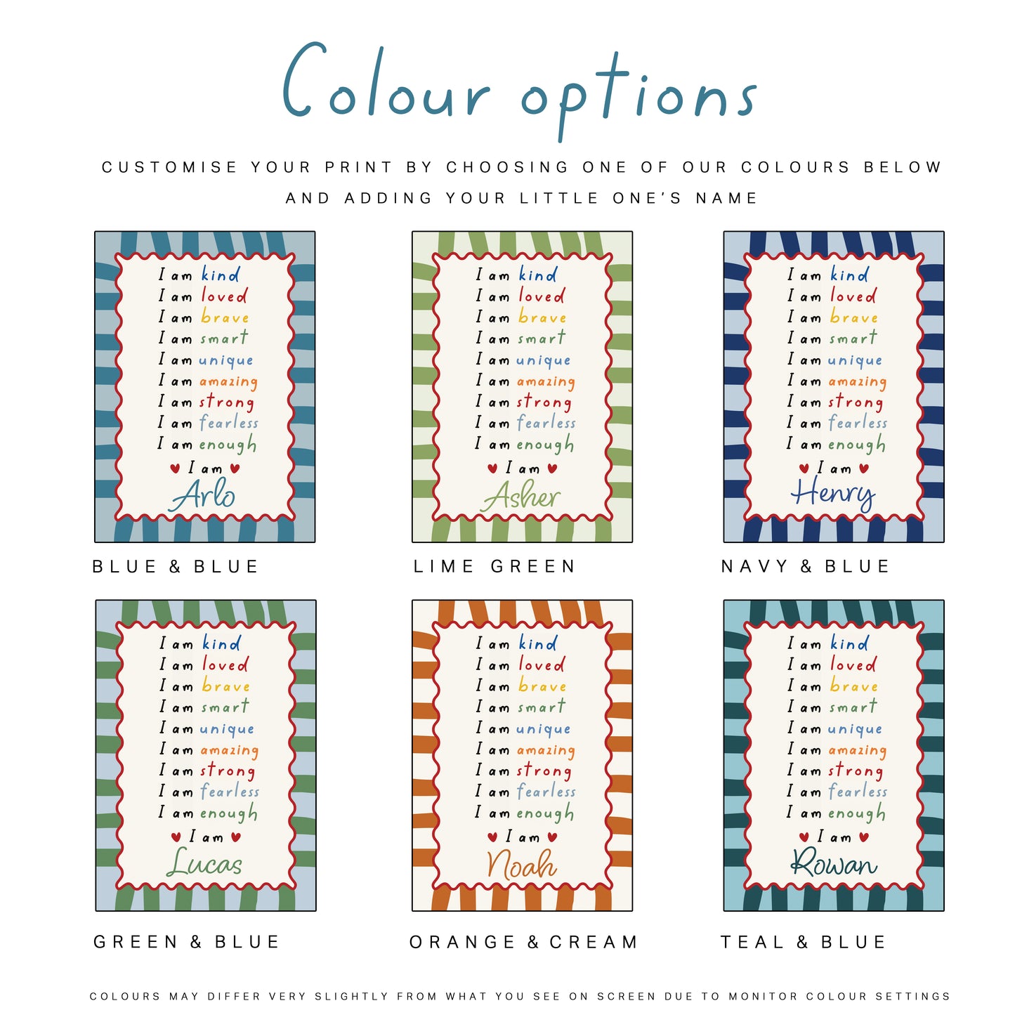 Boys Affirmation Personalised Print
