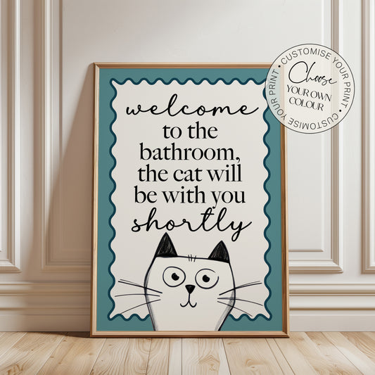 Bathroom Print, Funny Cat Print