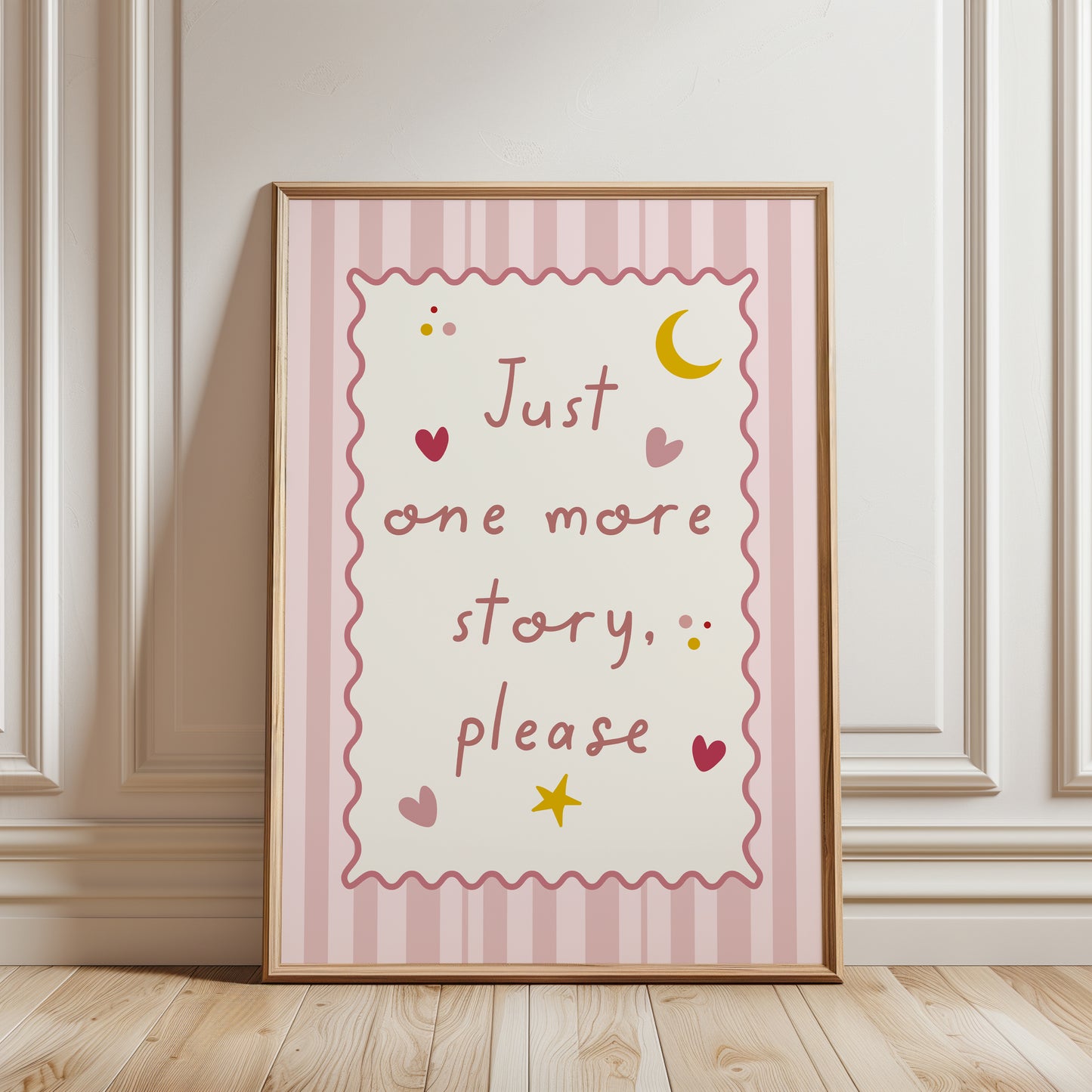 Set of 3 Girls Cute Playroom Wall Art Prints, Pink