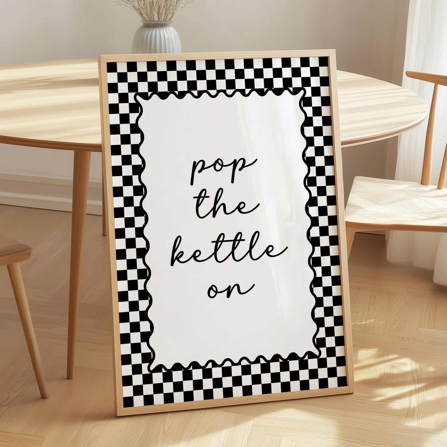 kitchen decor in black and white, poster for home