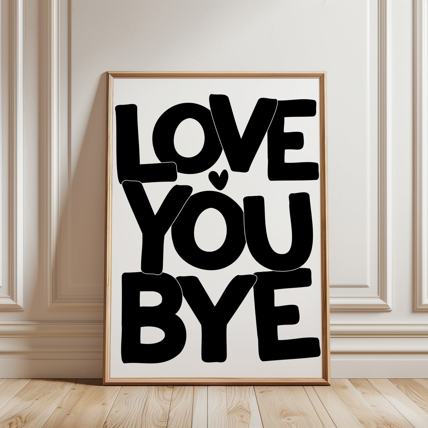 Love you Bye, Mono Hallway Print