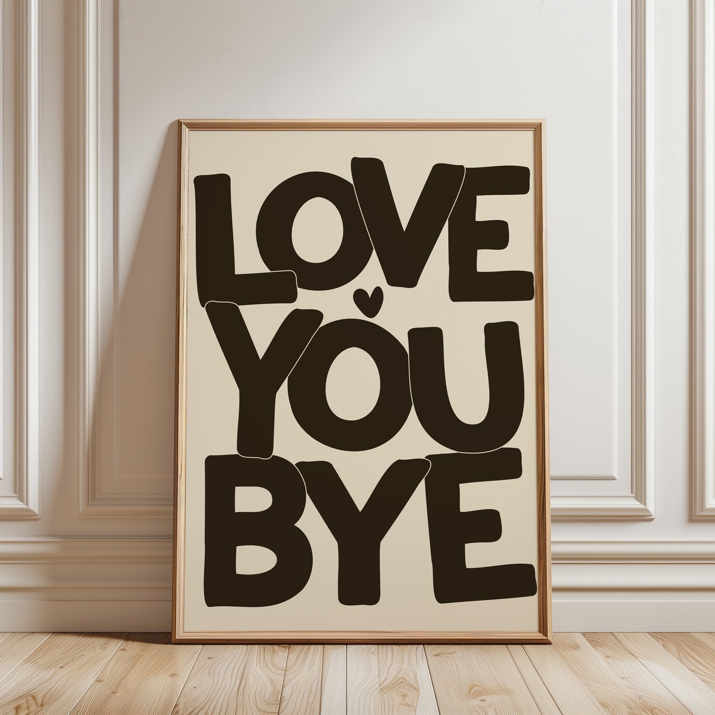 Love you Bye, Brown & Beige Hallway Print