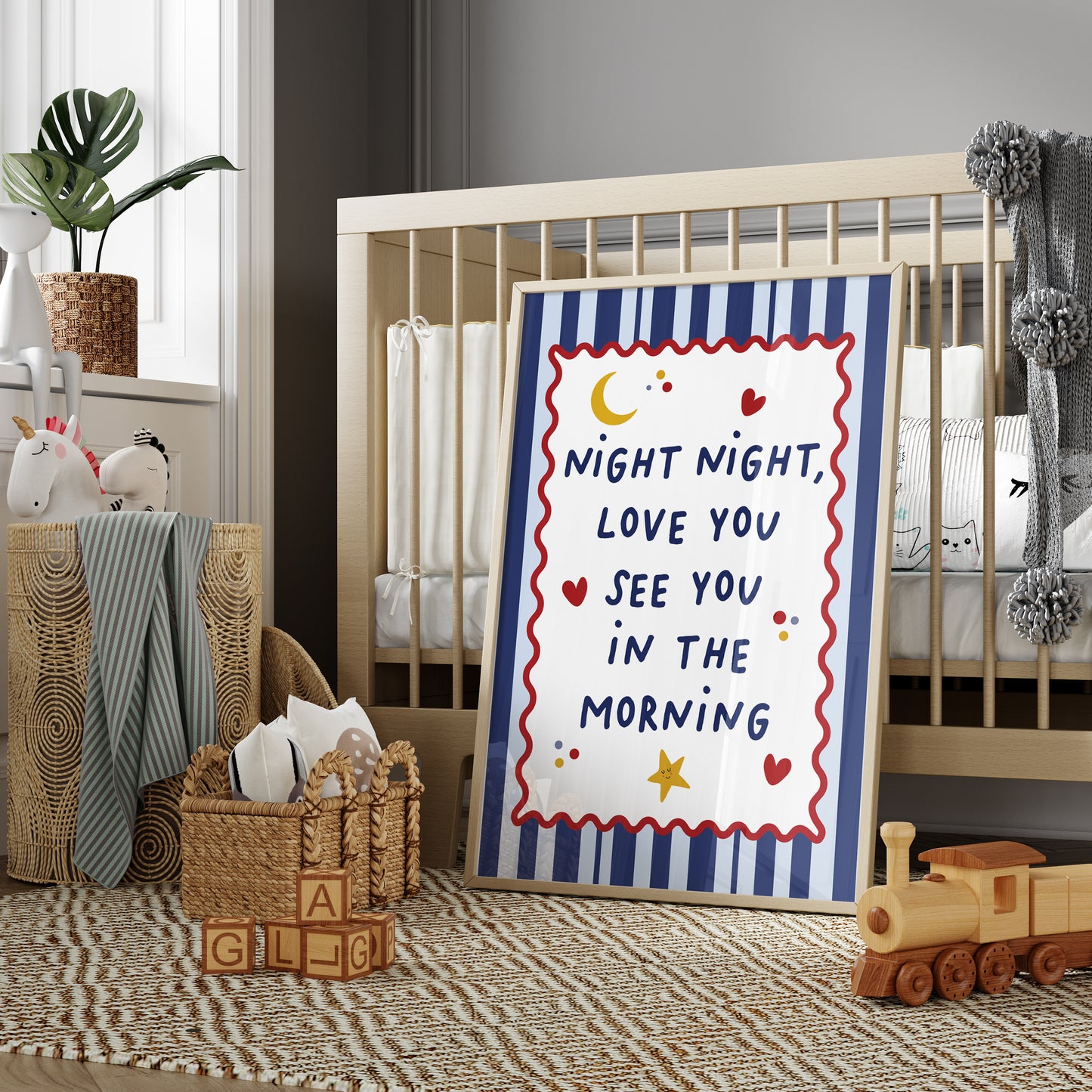 Boys Nursery Print, Bedtime Quote Wall Art