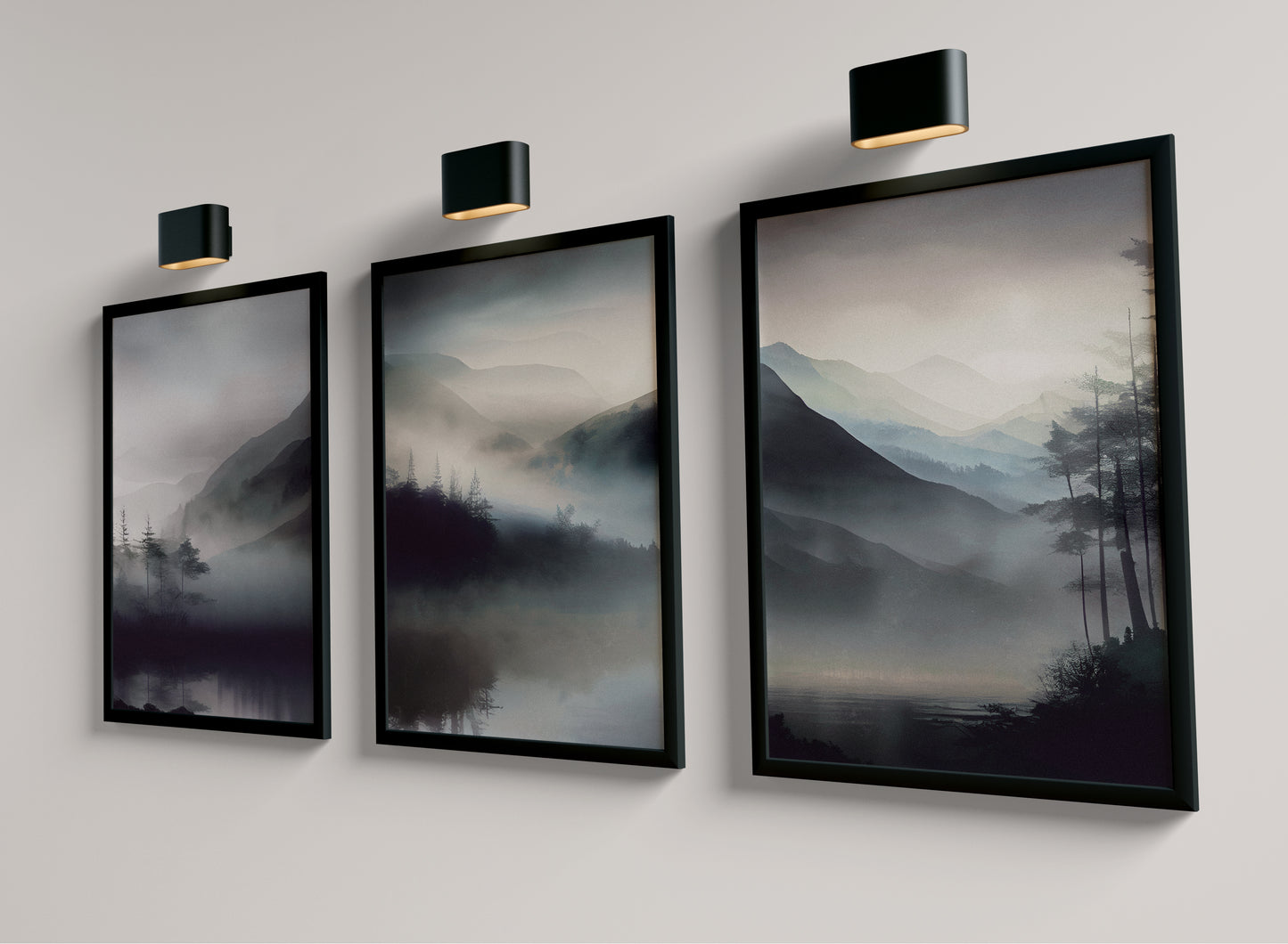 Set of 3 Watercolour Landscape Wall Prints