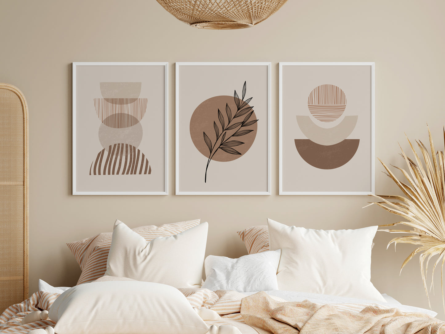 Set of 3 Neutral Boho Wall Art Prints