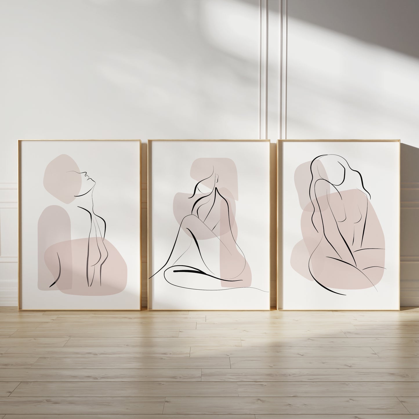 Set of 3 Blush Pink Wall Art Prints