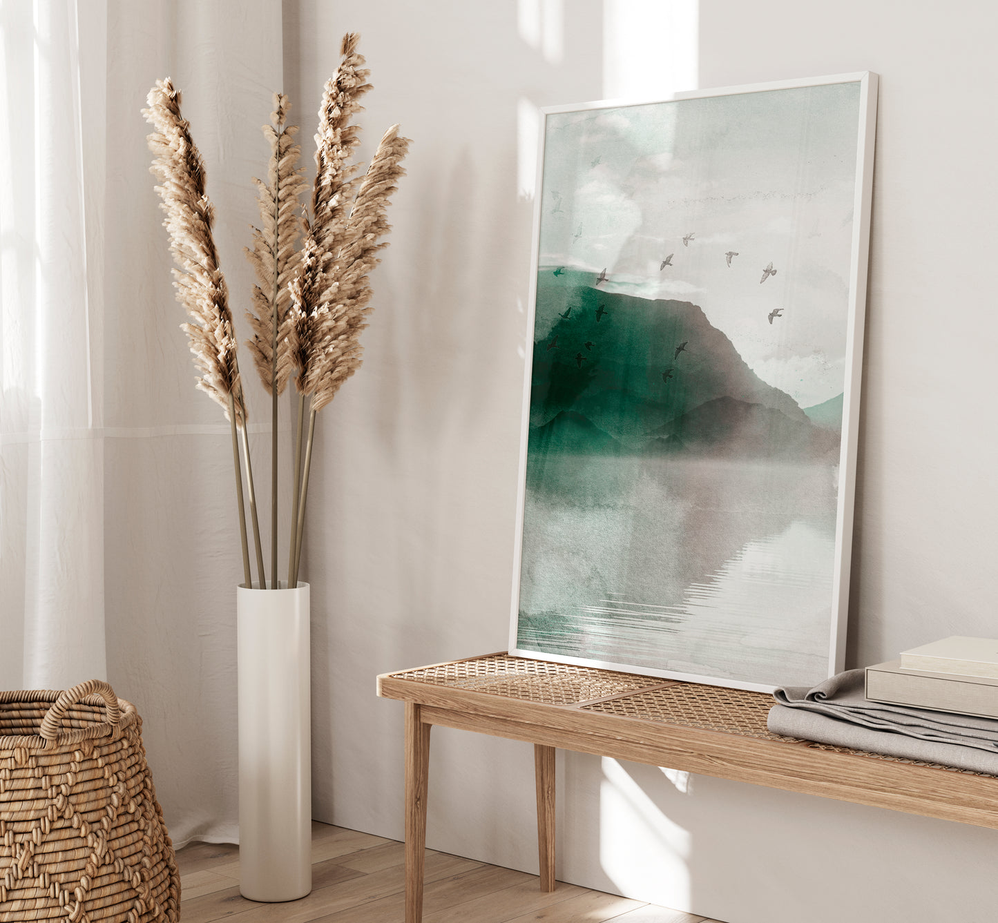Set of 3 Green Landscape Abstract Wall Prints