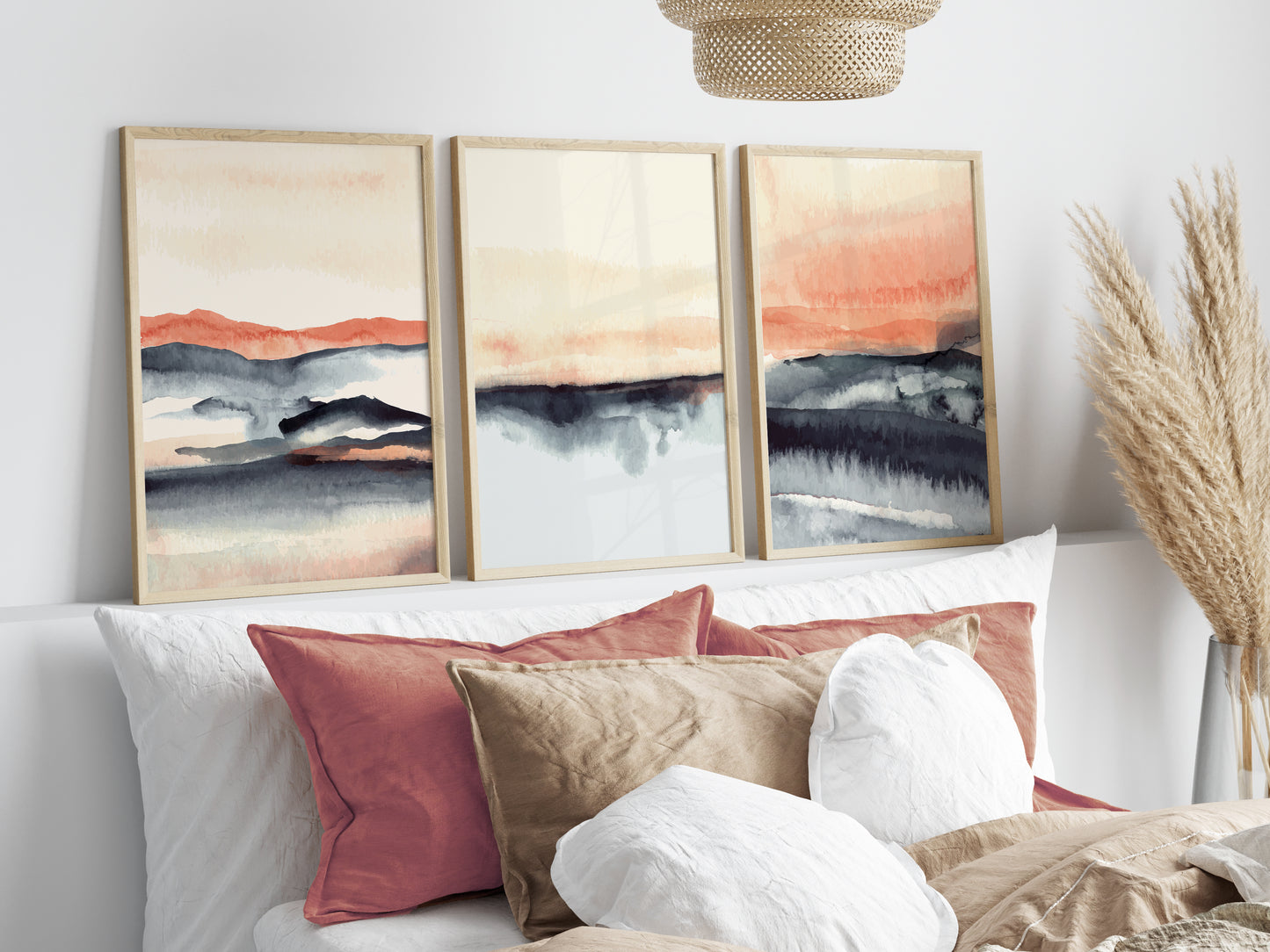 Set of 3 Watercolour Landscape Wall Prints