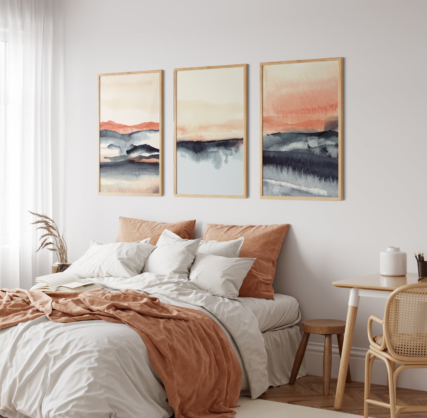 Set of 3 Watercolour Landscape Wall Prints