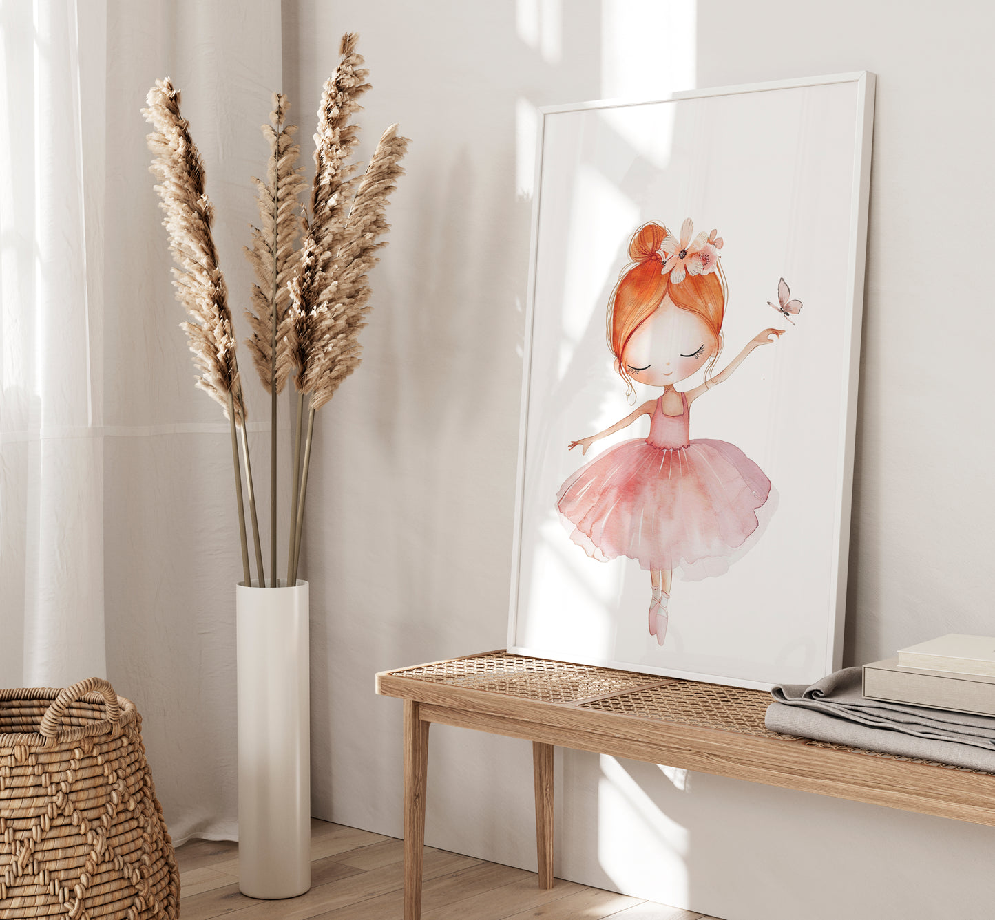 Set of 3 Girls Ballerina Nursery Wall Art Prints