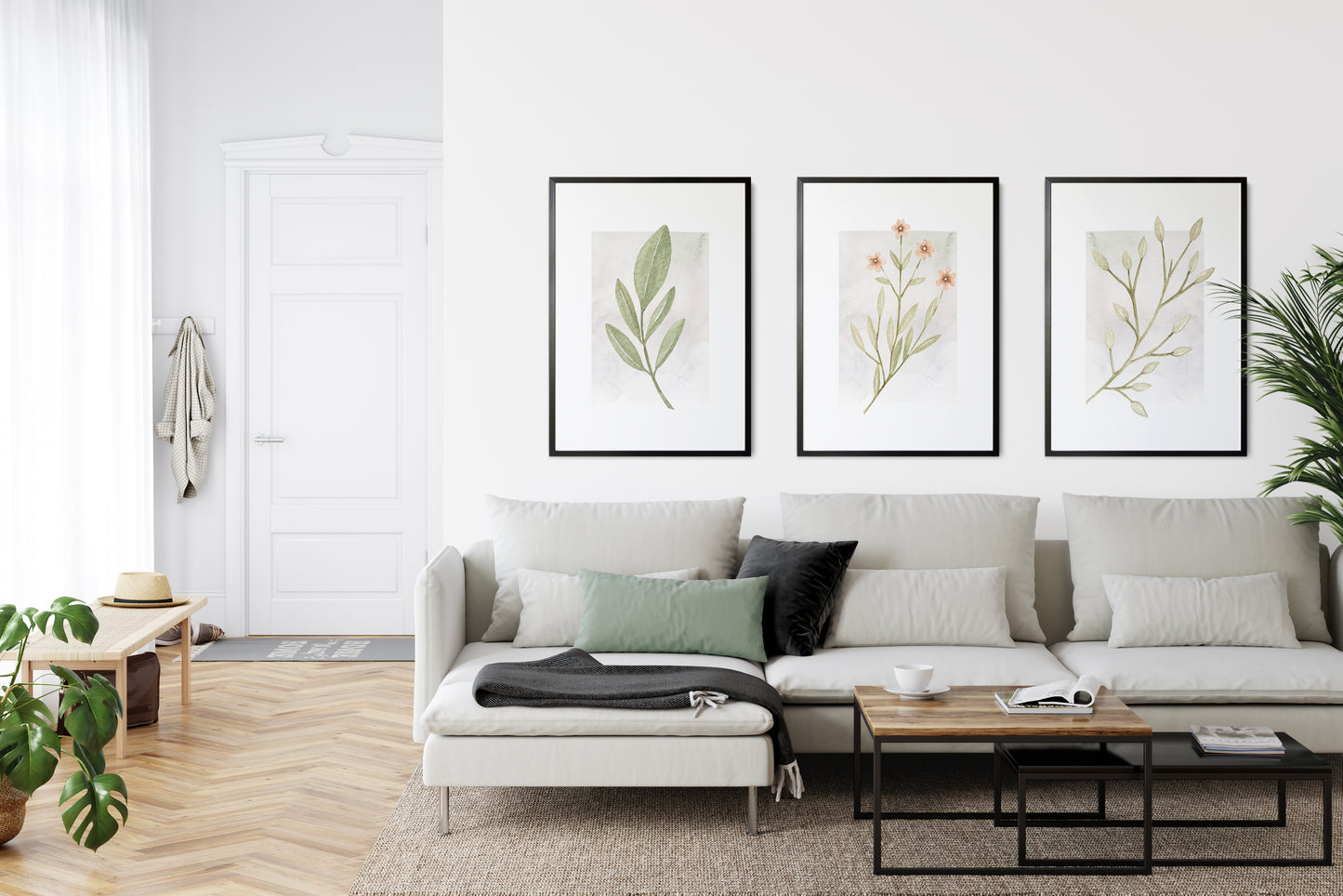 Set of 3 Botanical Watercolour Wall Prints