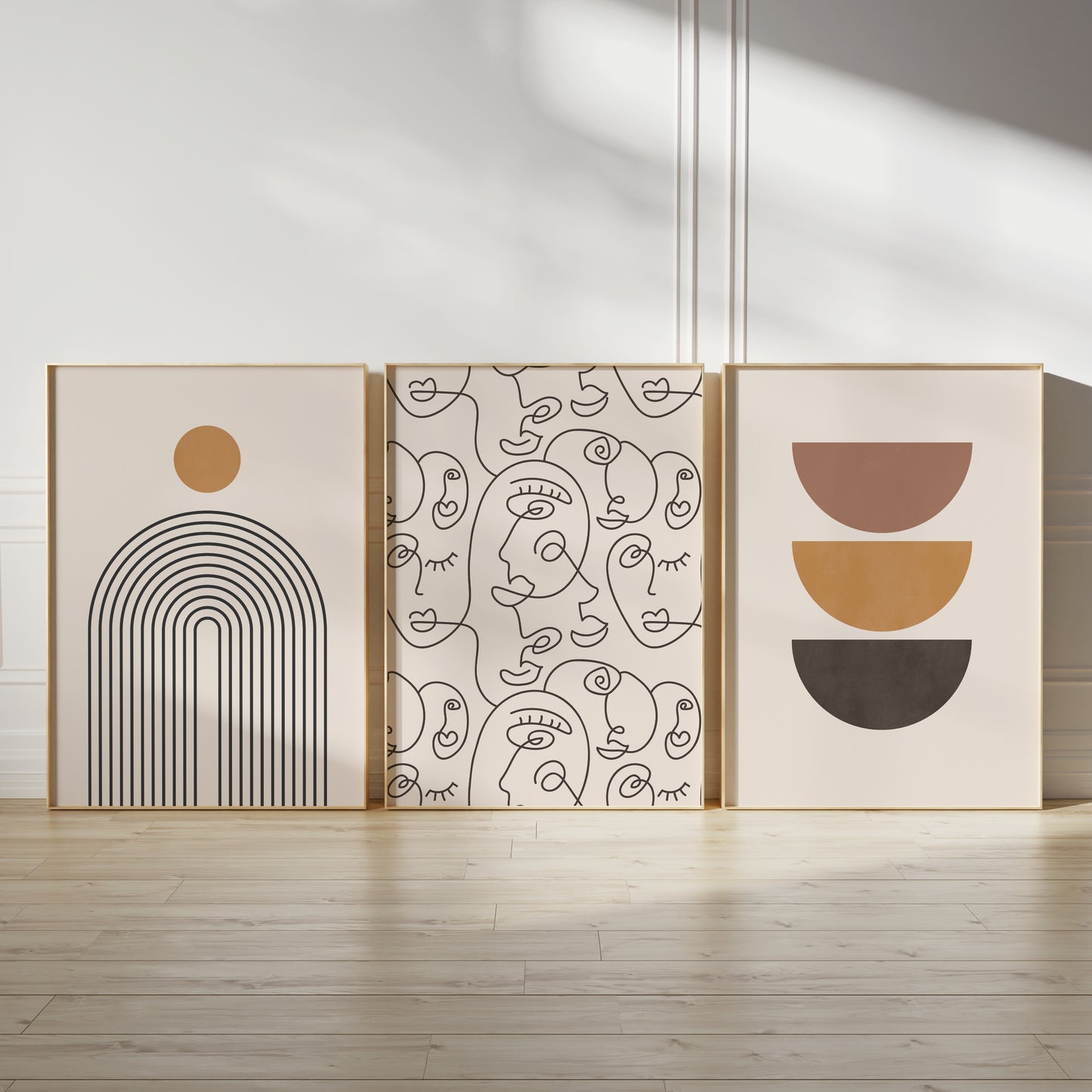 Set of 3 Abstract Boho Wall Art Prints