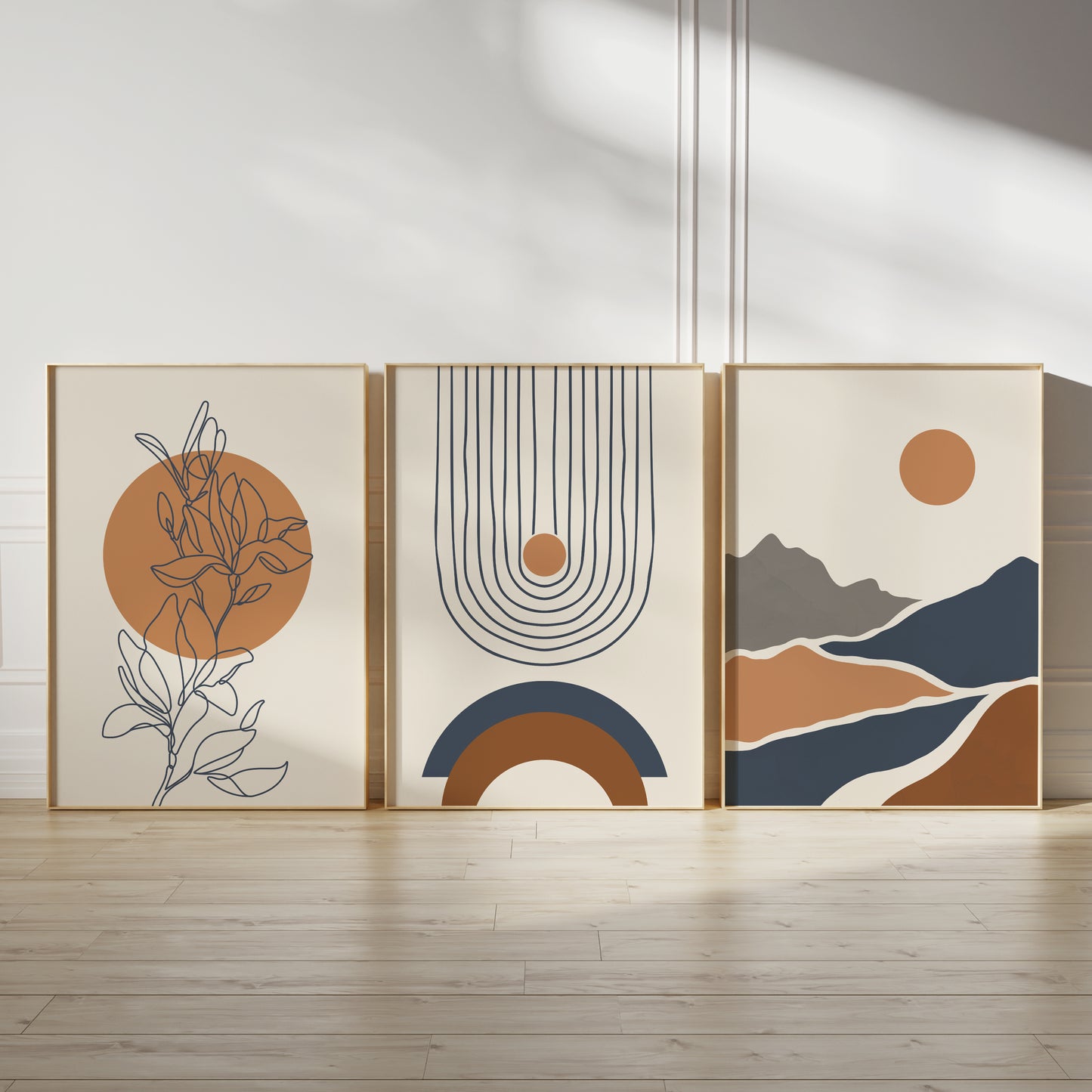Set of 3 Boho Abstract Wall Art Prints