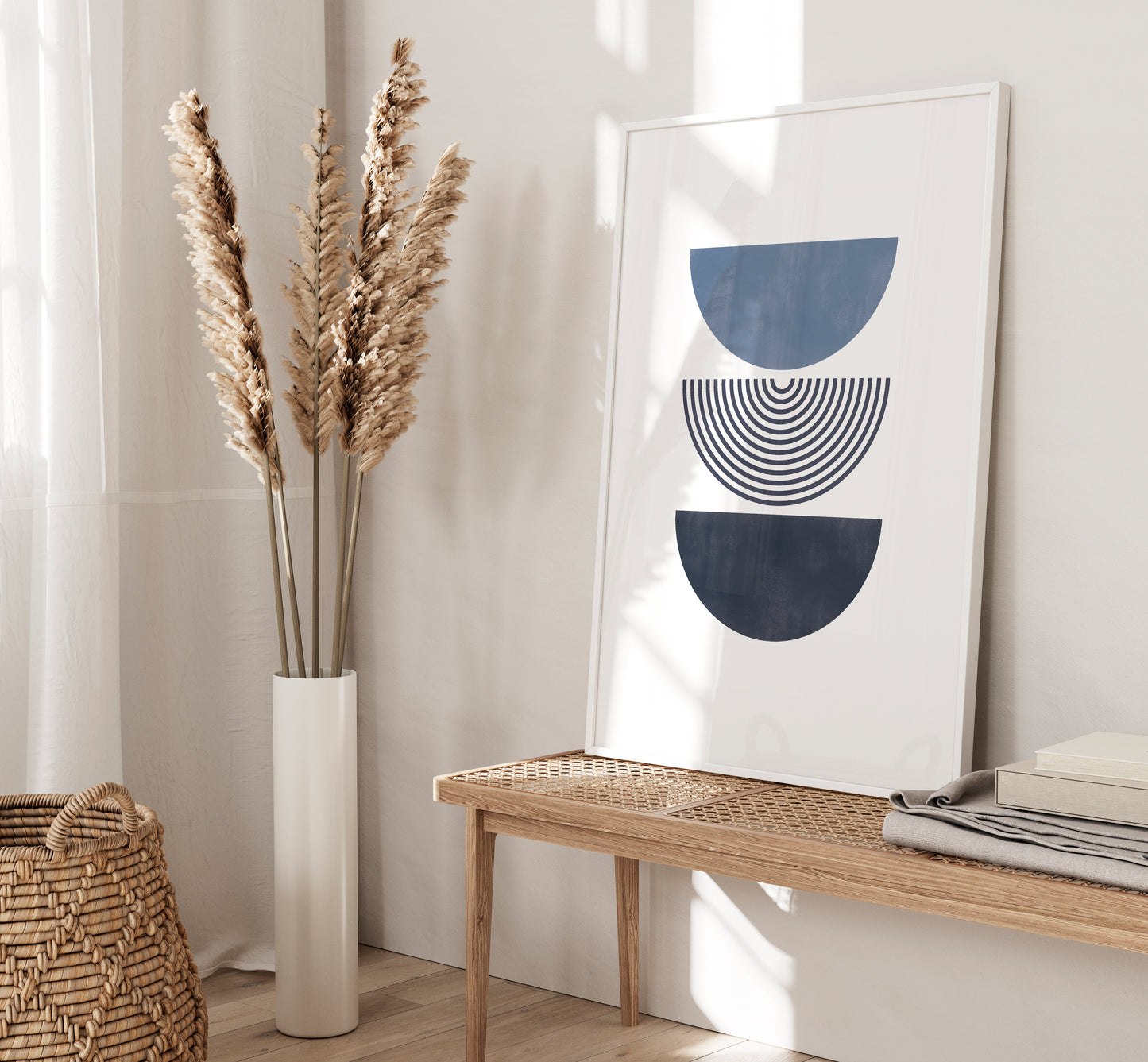 Set of 3 Blue Boho Wall Art Prints