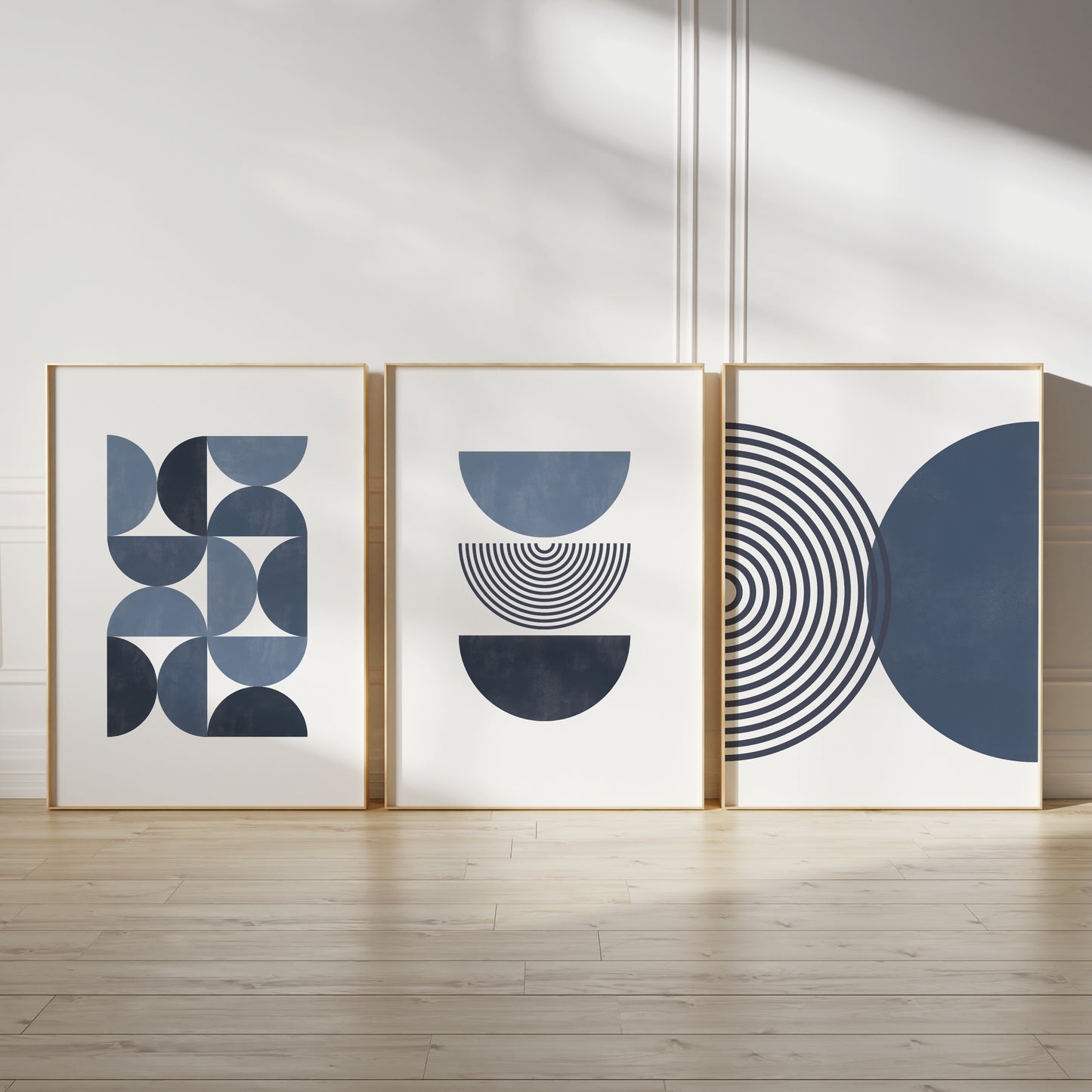 Set of 3 Blue Boho Wall Art Prints