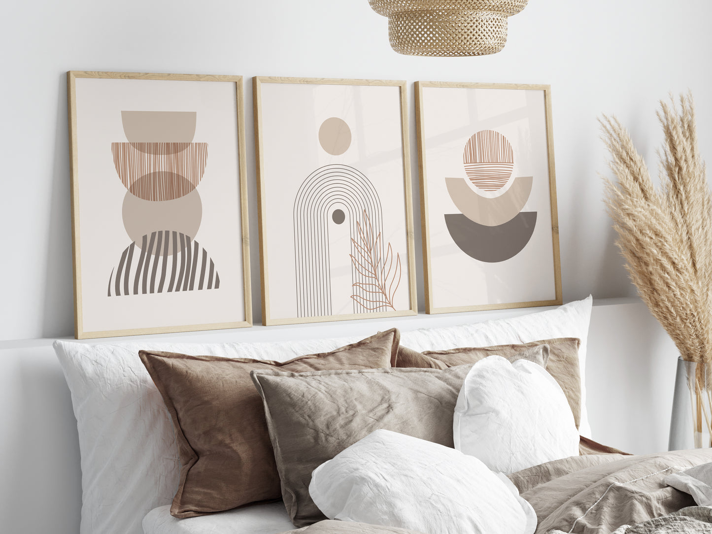 Set of 3 Neutral Boho Wall Prints