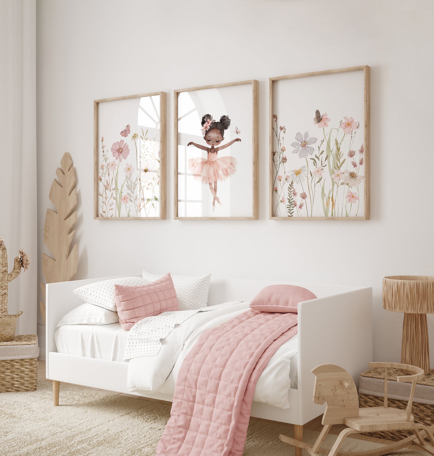 Set of 3 Girls Ballerina Nursery Wall Prints