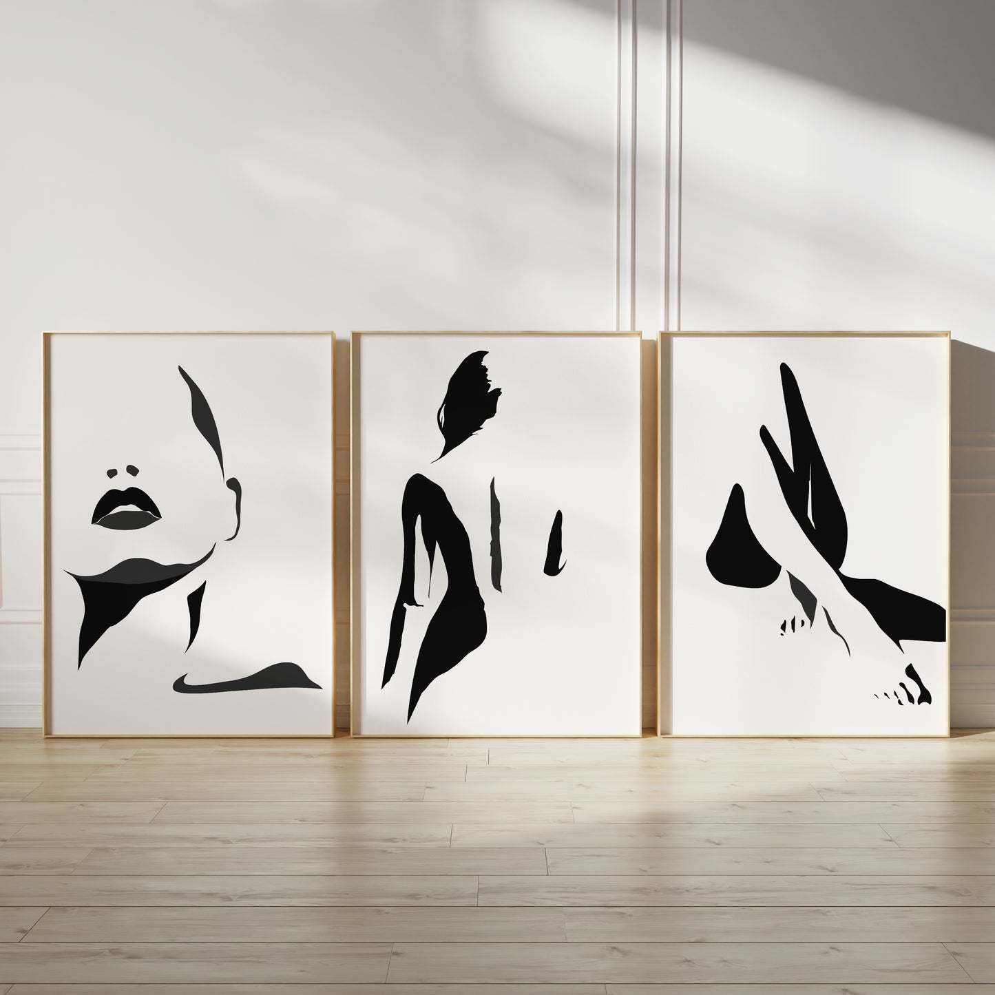 Set of 3 Black & White Bedroom Wall Prints