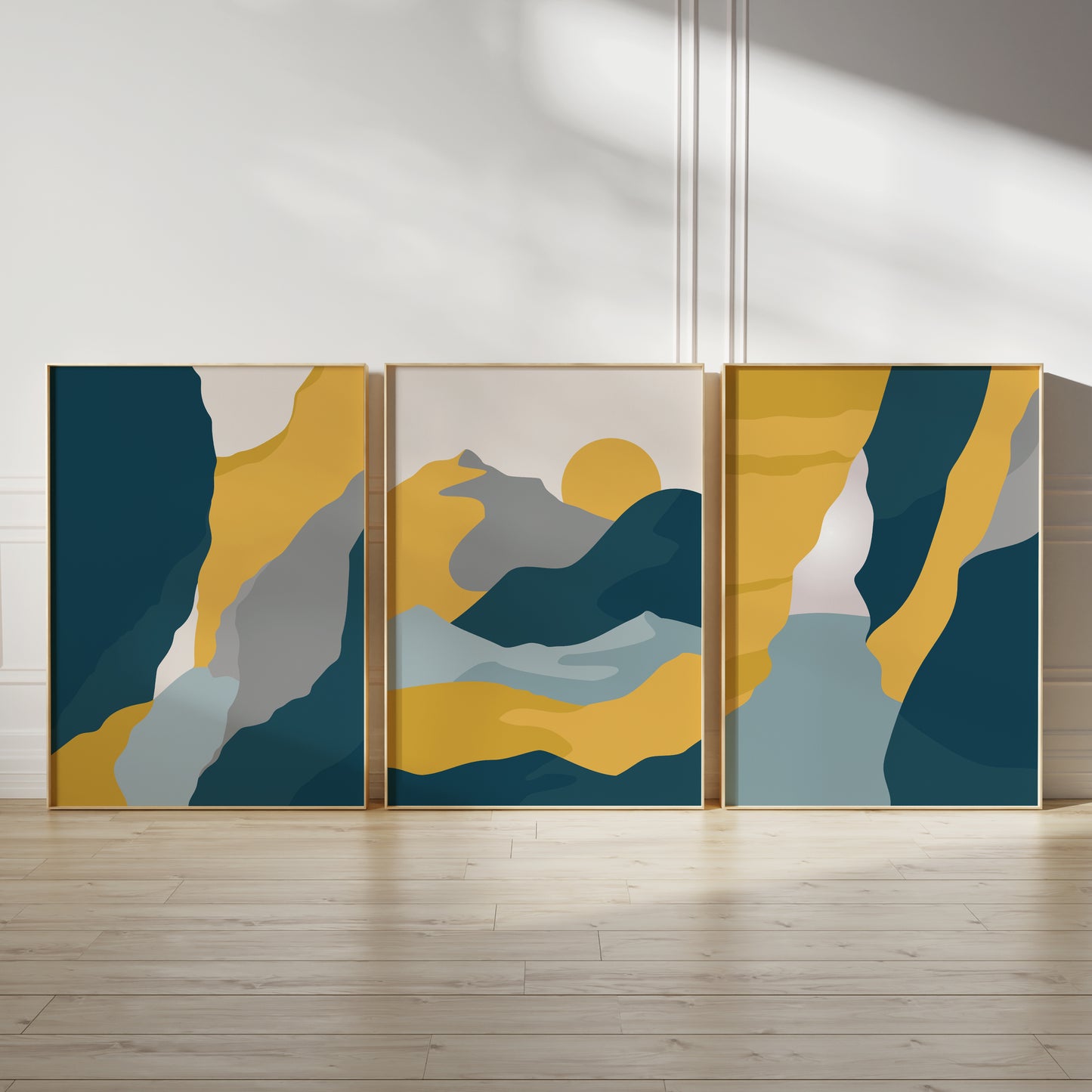 Set of 3 Boho Landscape Abstract Wall Art Prints
