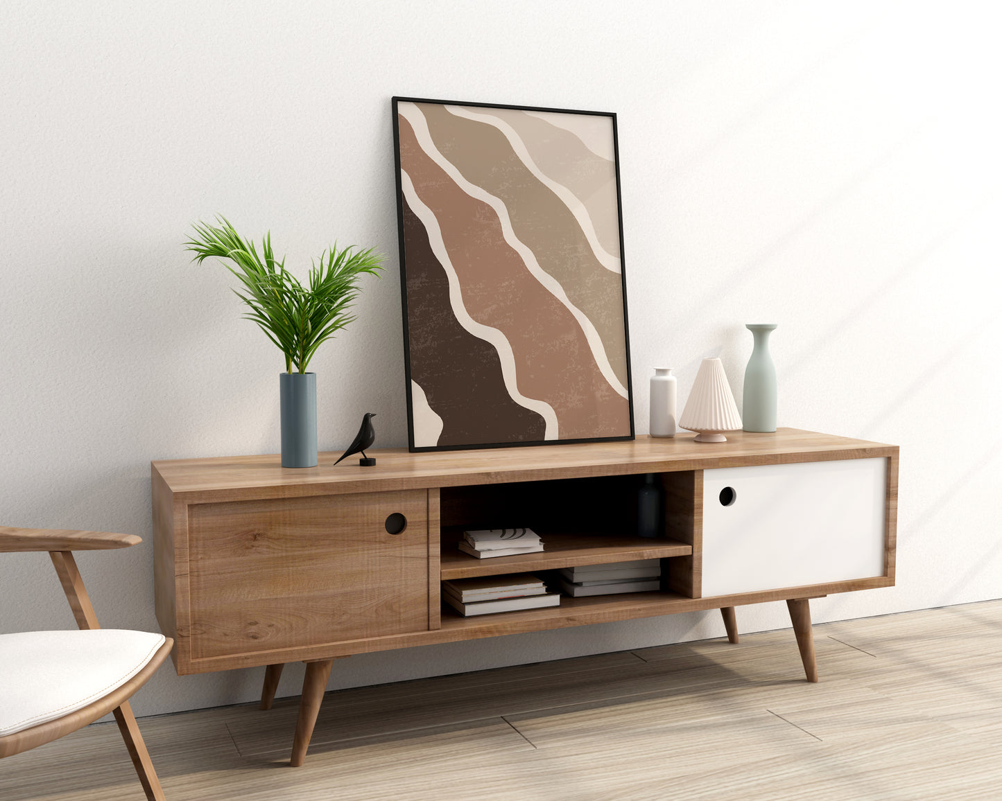 Set of 3 Brown Boho Wall Art Prints