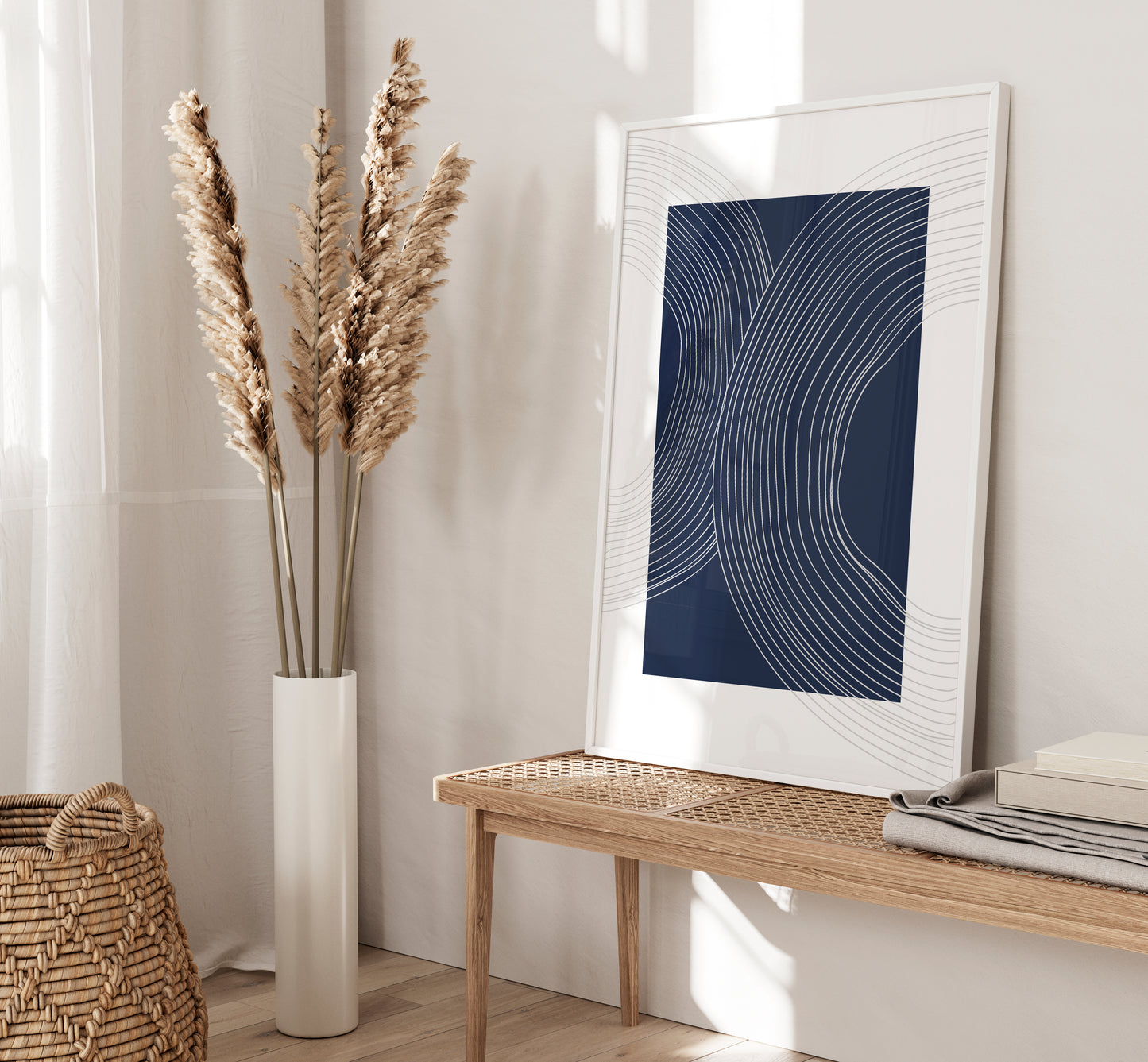 Set of 3 Blue Abstract Circles Wall Prints