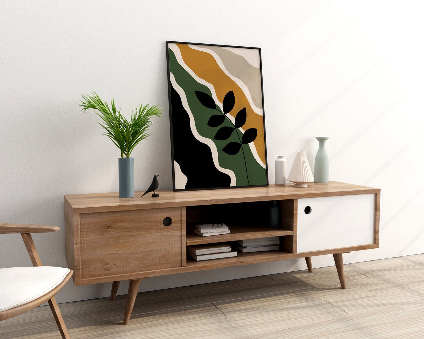 Set of 2 Green Boho Wall Art Prints