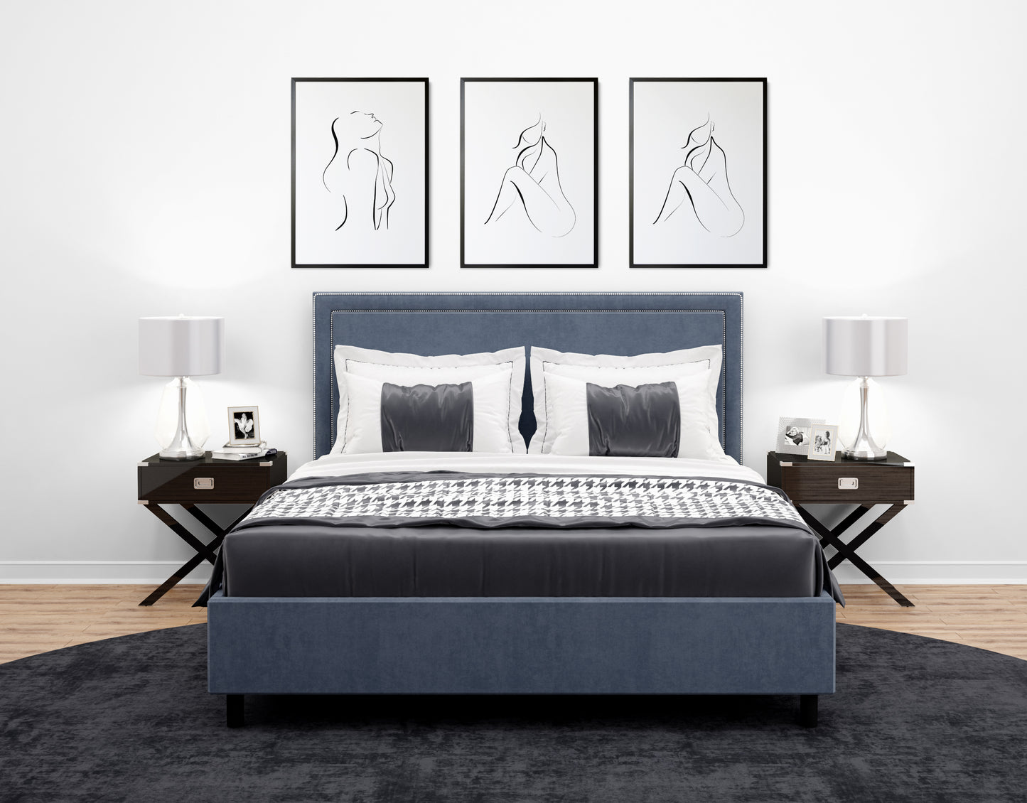 Set of 3 Line Art Women Wall Art Prints