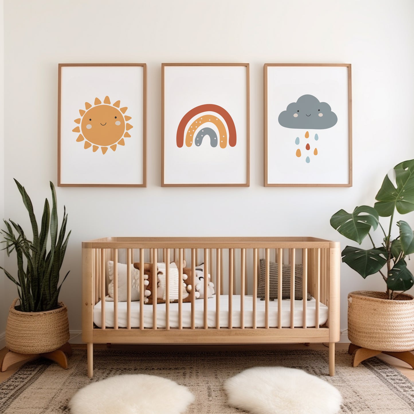 Set of 3 Boho Nursery Wall Art Prints