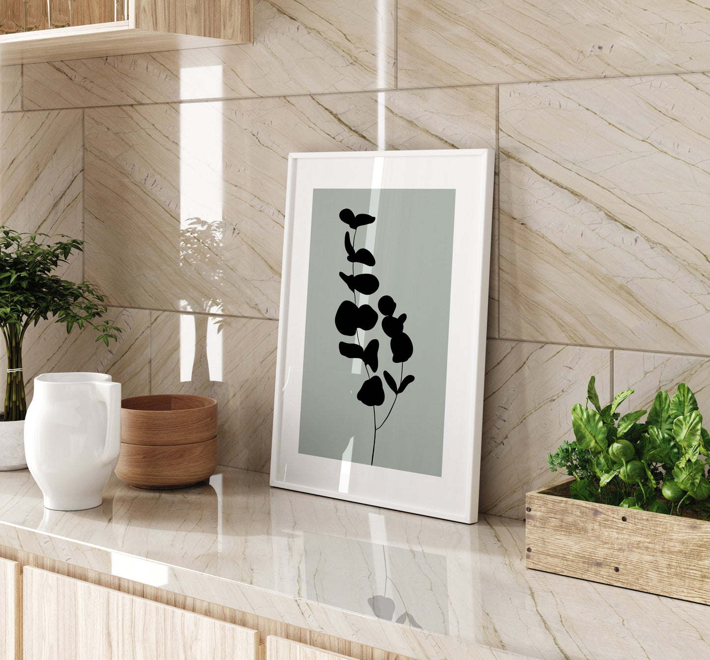 Set of 3 Sage Green Botanical Wall Art Prints