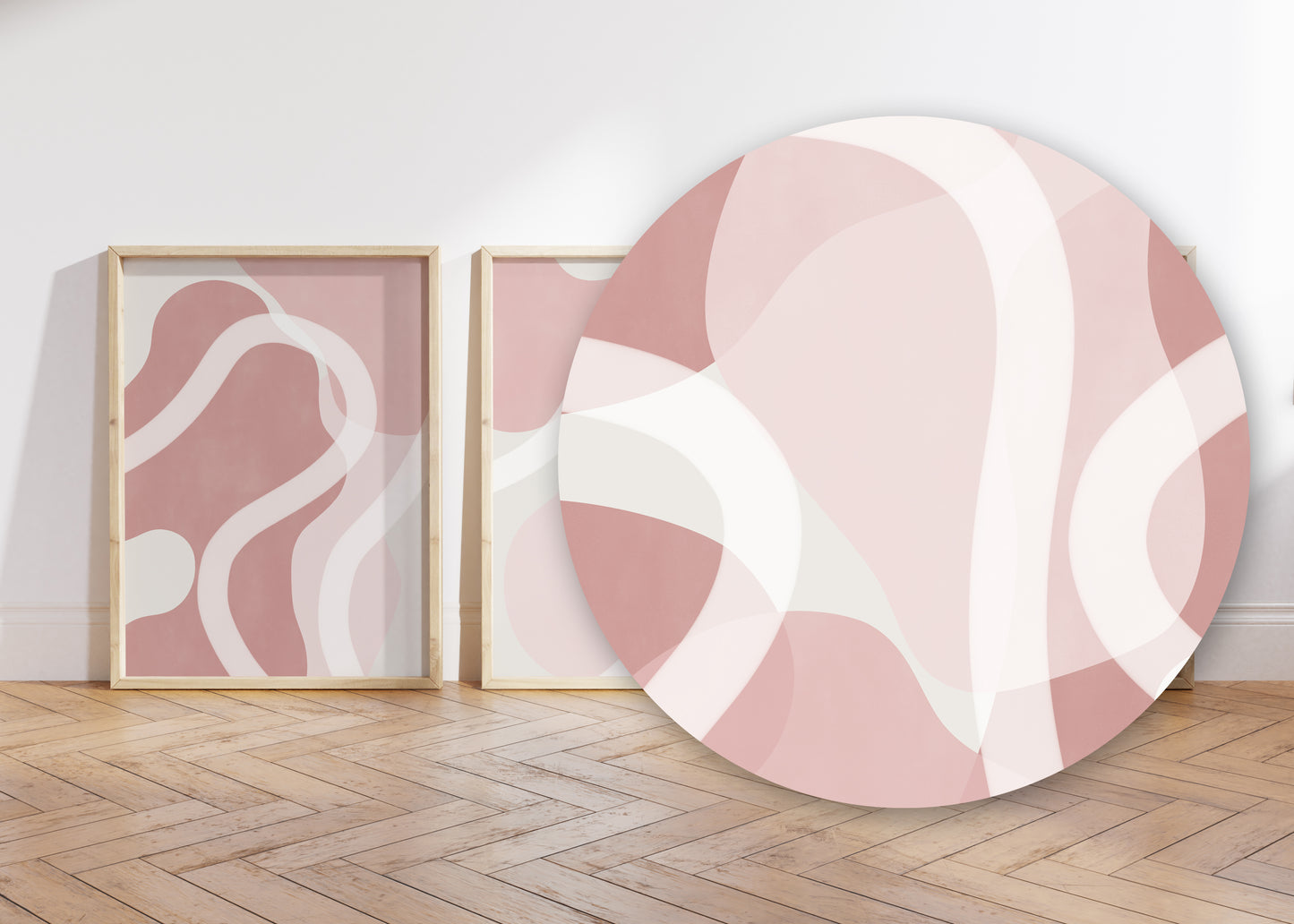 Set of 3 Pink Watercolour Abstract Wall Art Prints