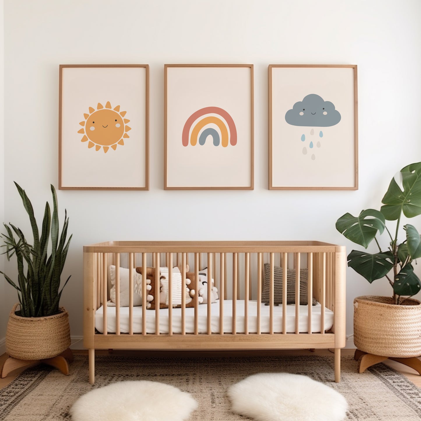 Set of 4 Gender Neutral Boho Nursery Wall Prints