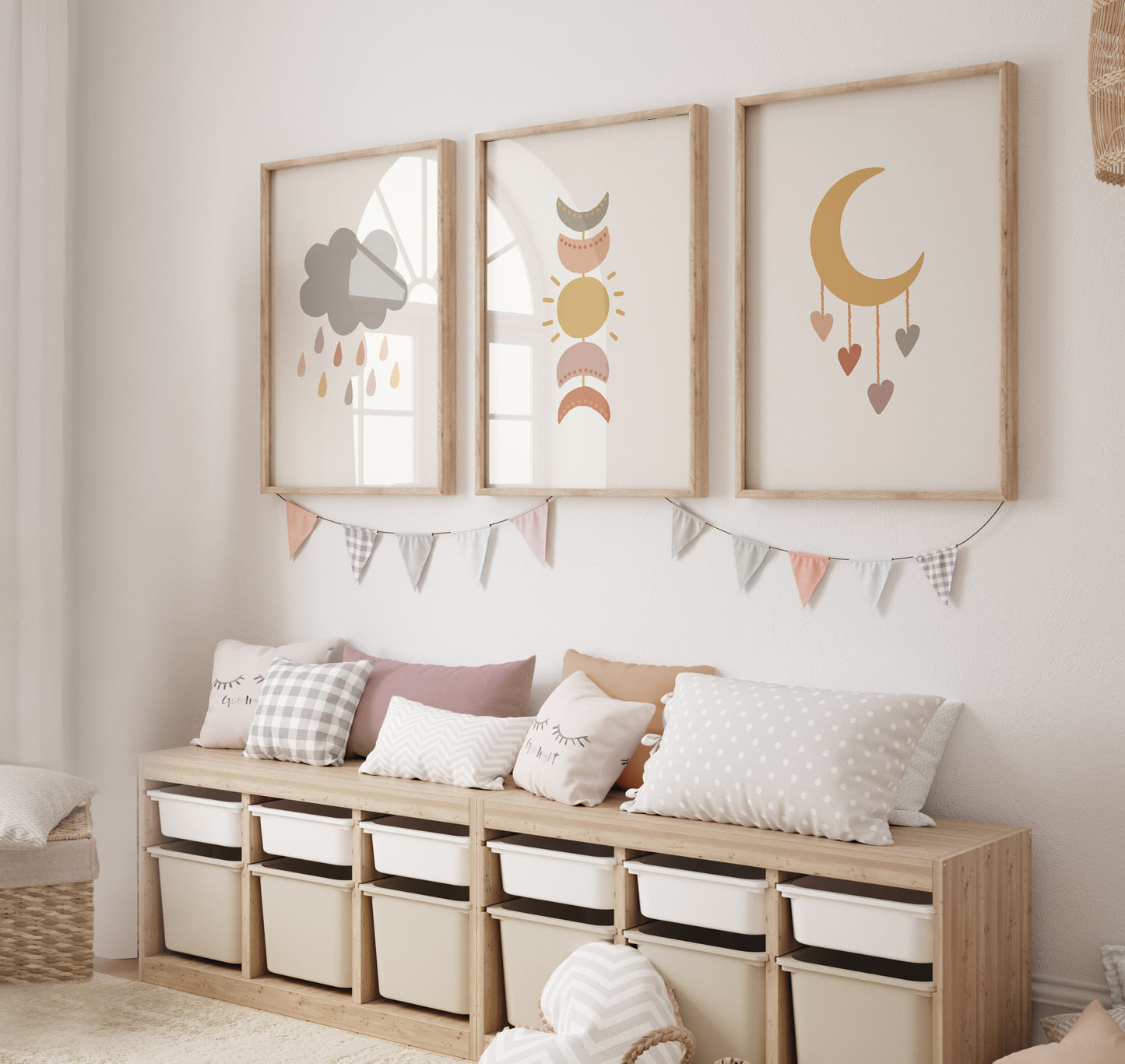 Set of 3 Boho Nursery Wall Prints