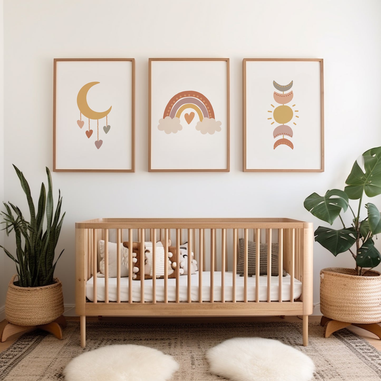Set of 3 Boho Nursery Wall Prints
