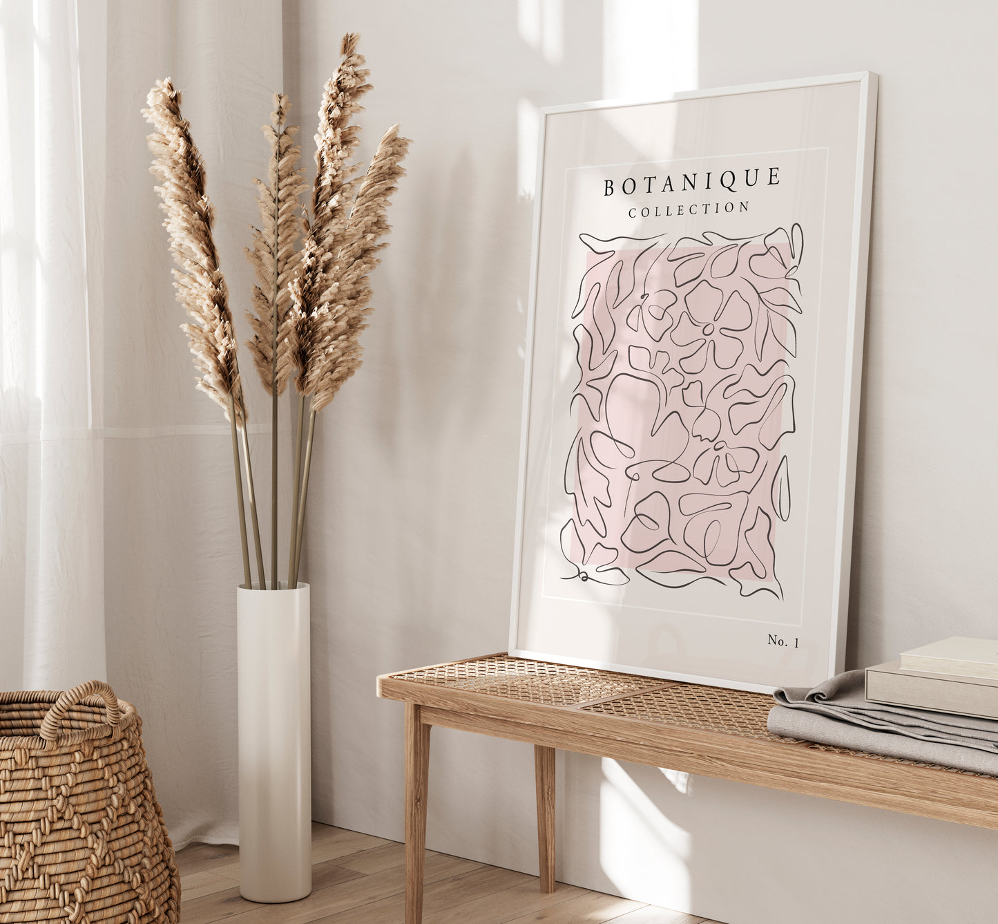 Set of 3 Pink Botanical Wall Art Prints