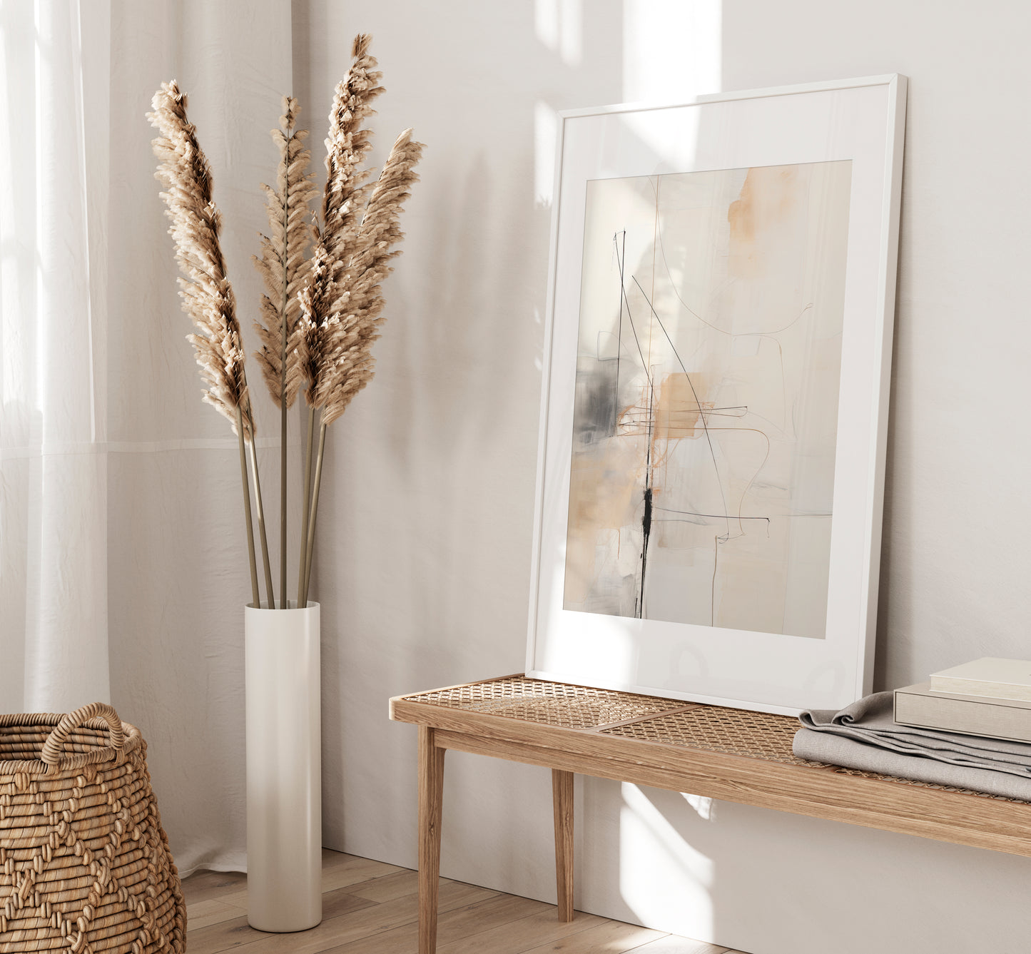 Set of 3 Neutral Abstract Wall Art Prints
