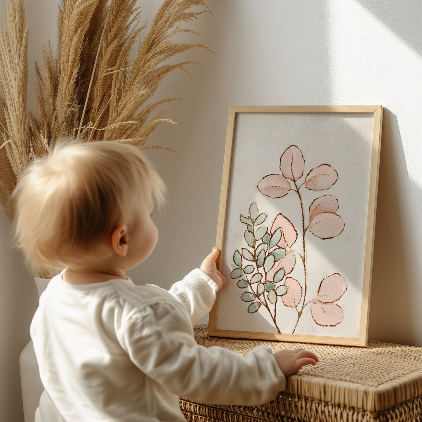 Set of 3 Pink Bunny Girls Nursery Wall Art Prints