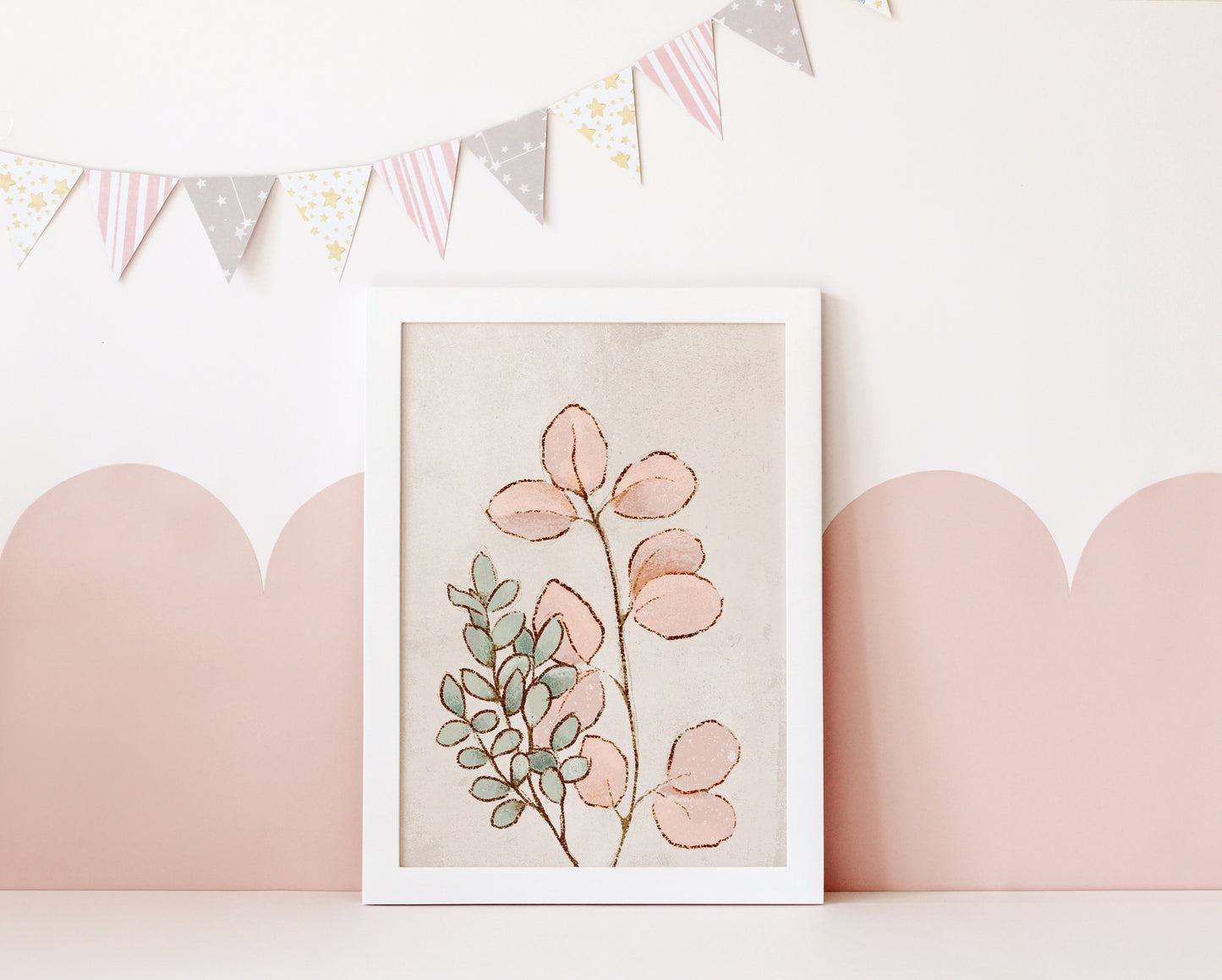 Set of 3 Pink Bunny Girls Nursery Wall Art Prints