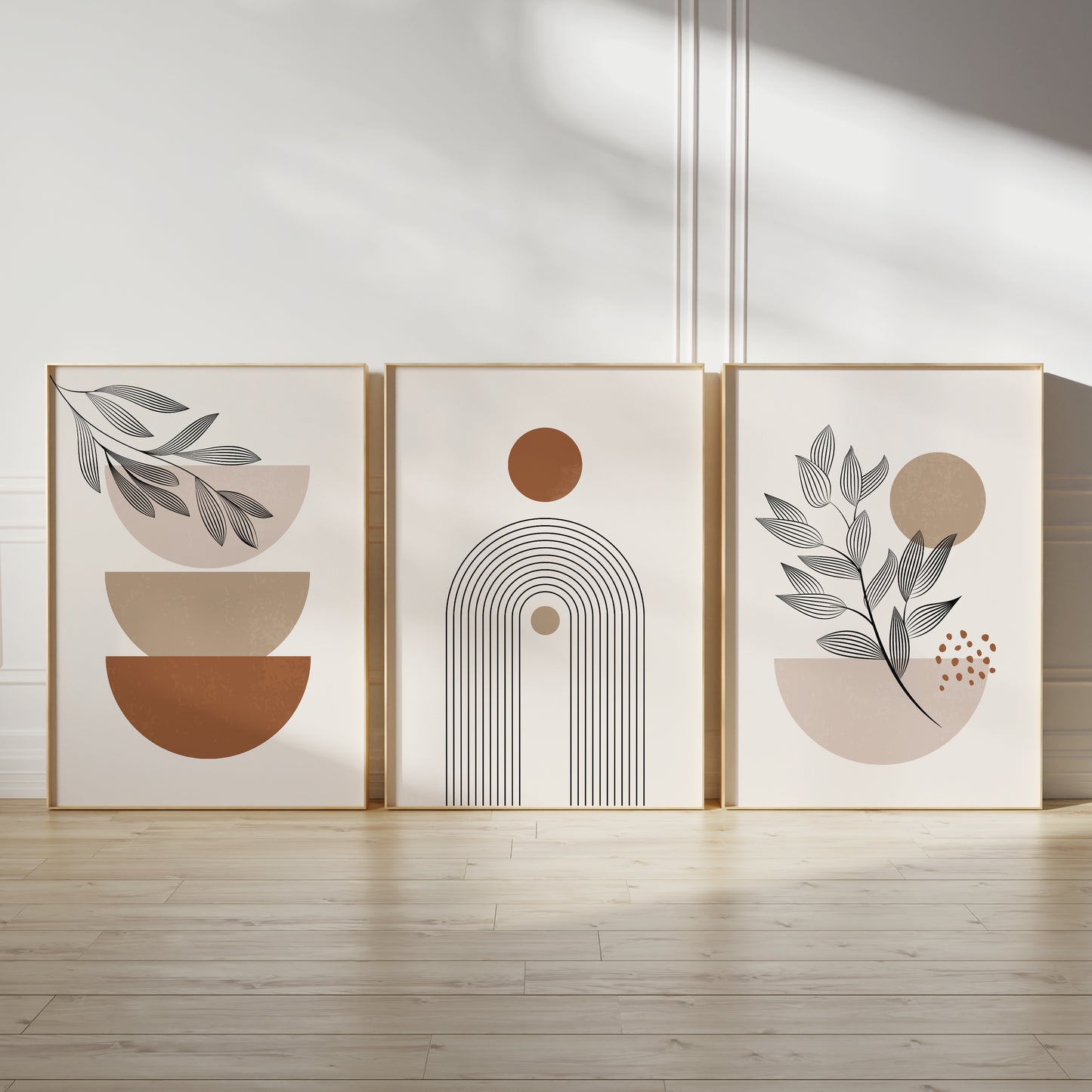 Set of 3 Boho Abstract Wall Art Prints