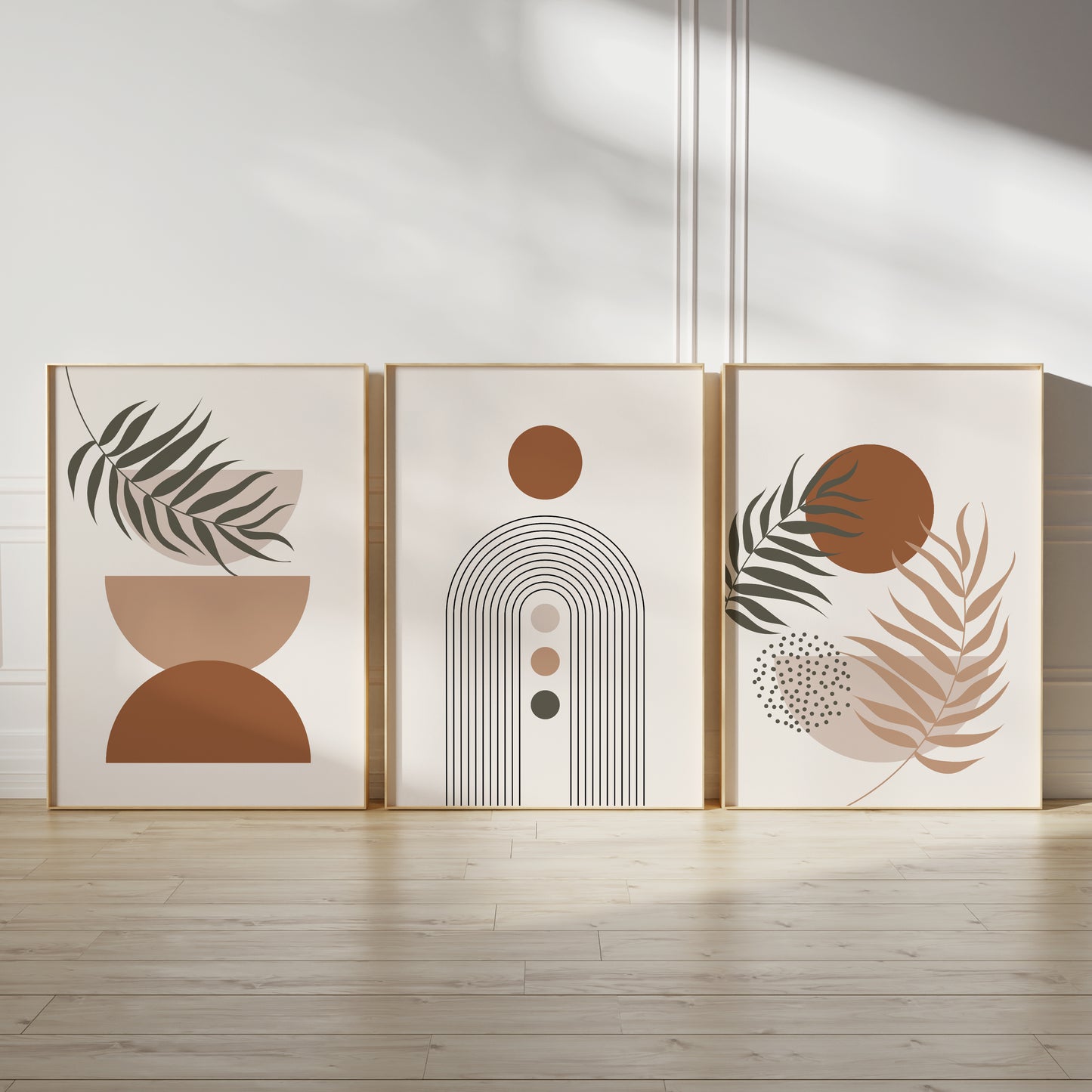 Set of 3 Boho Abstract Wall Art Prints