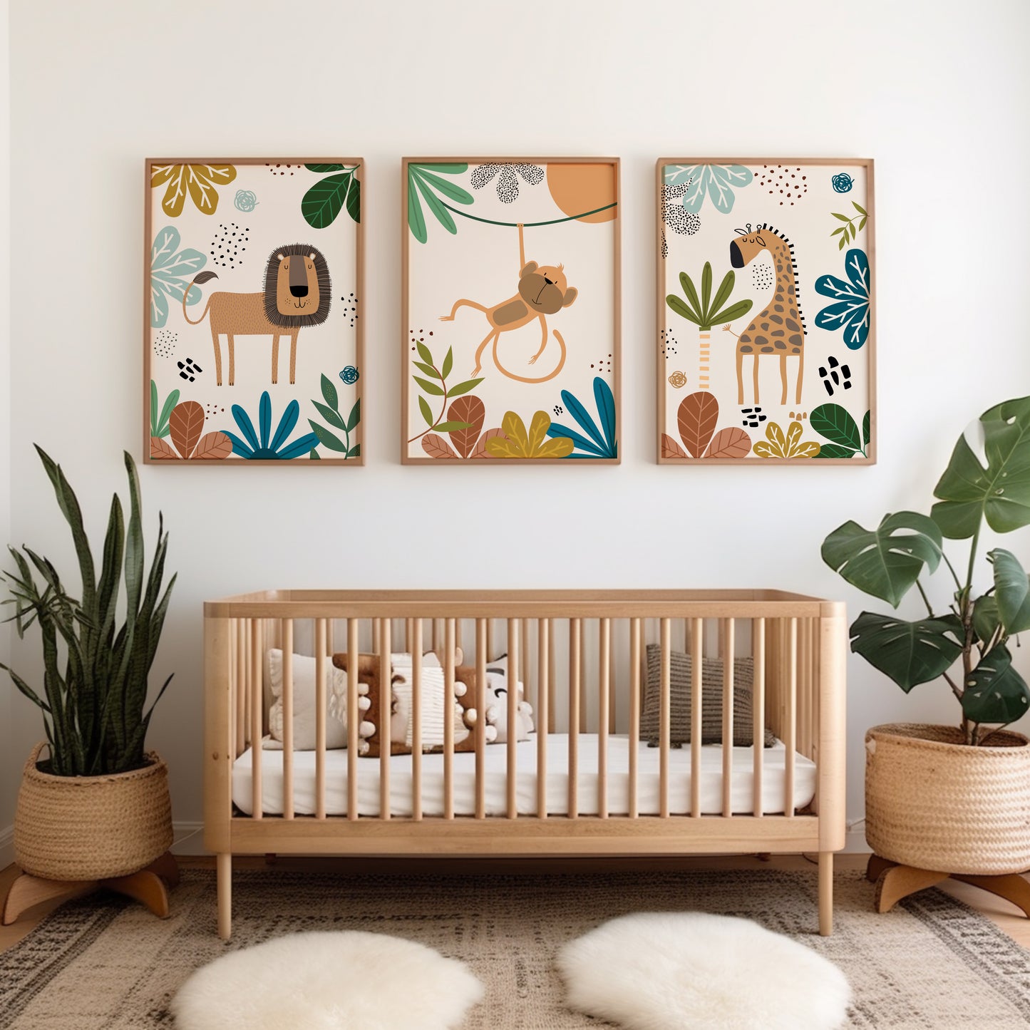 Set of 3 Boys Bedroom Safari Wall Art Prints