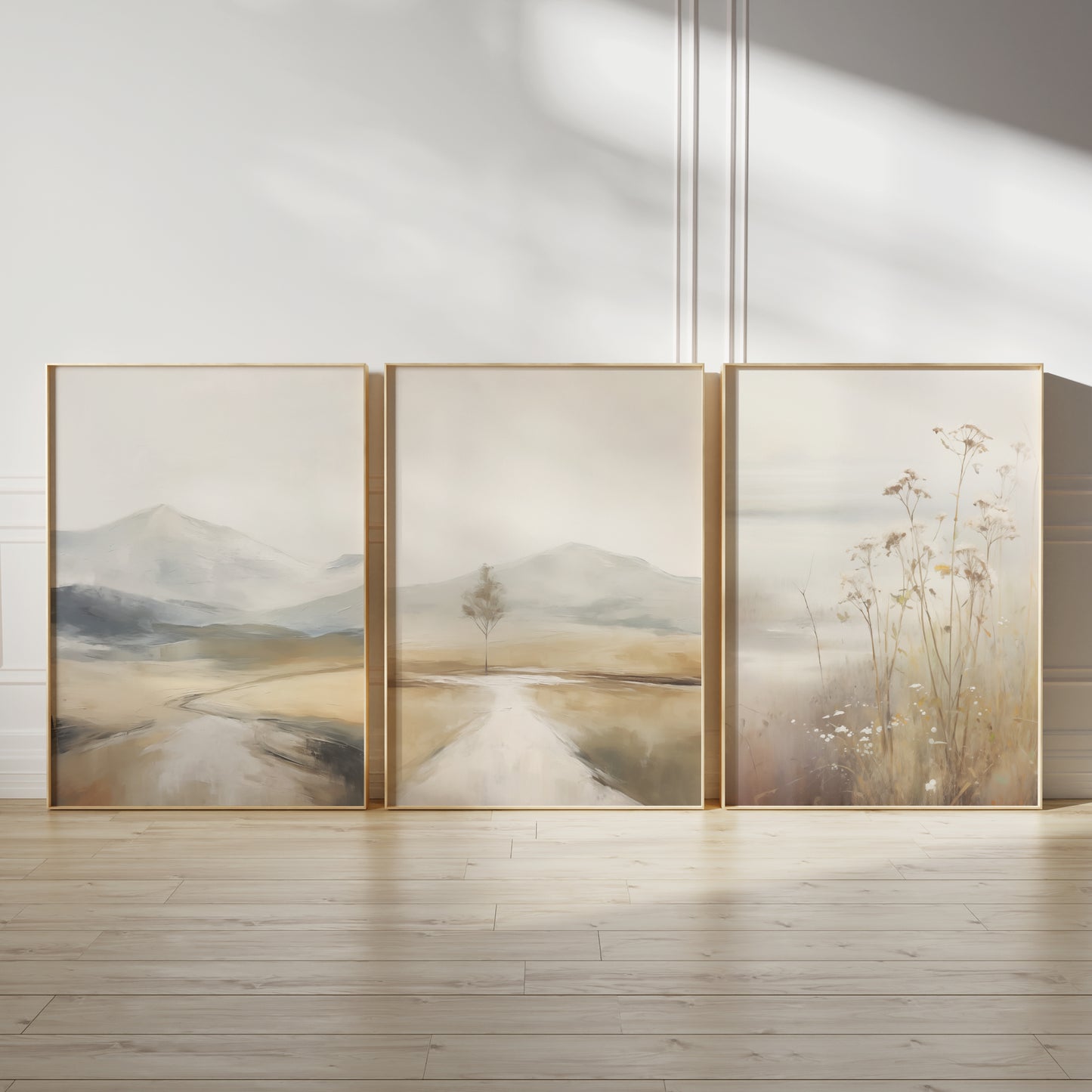 Set of 3 Neutral Landscape Abstract Wall Art Prints