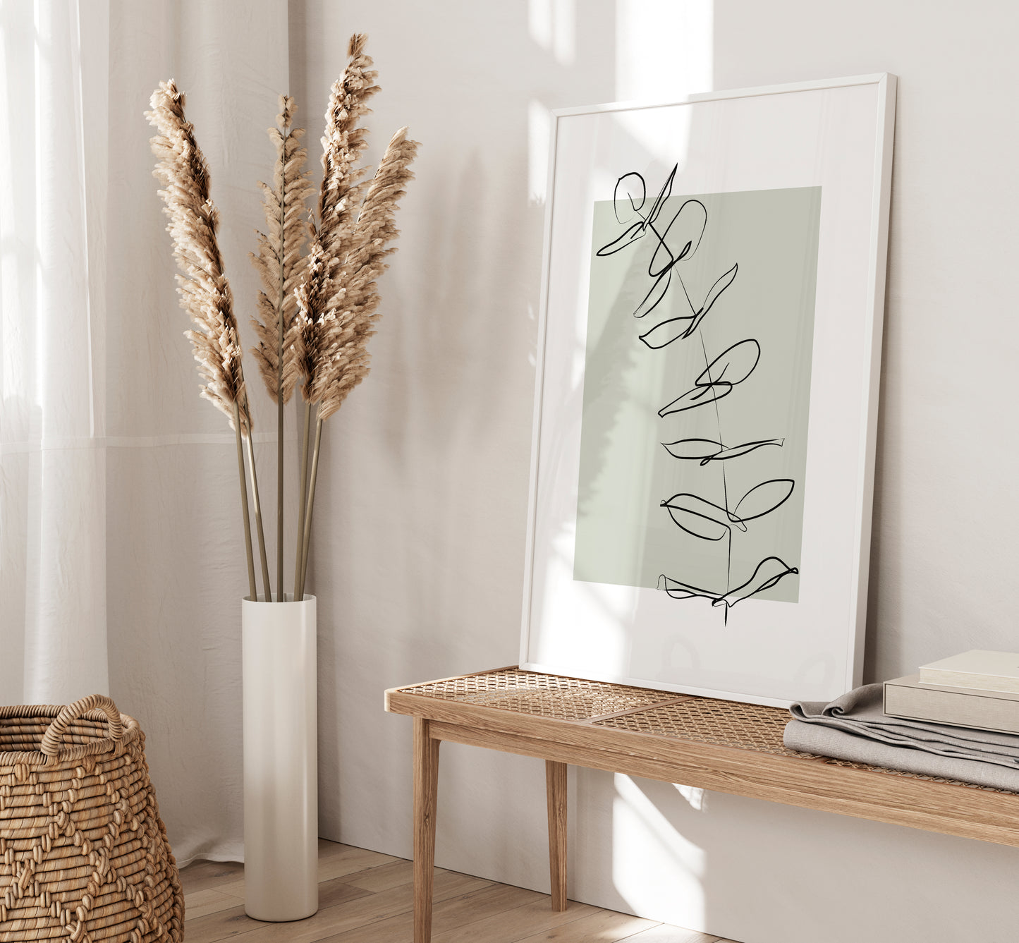 Set of 3 Sage Green Botanical Wall Art Prints