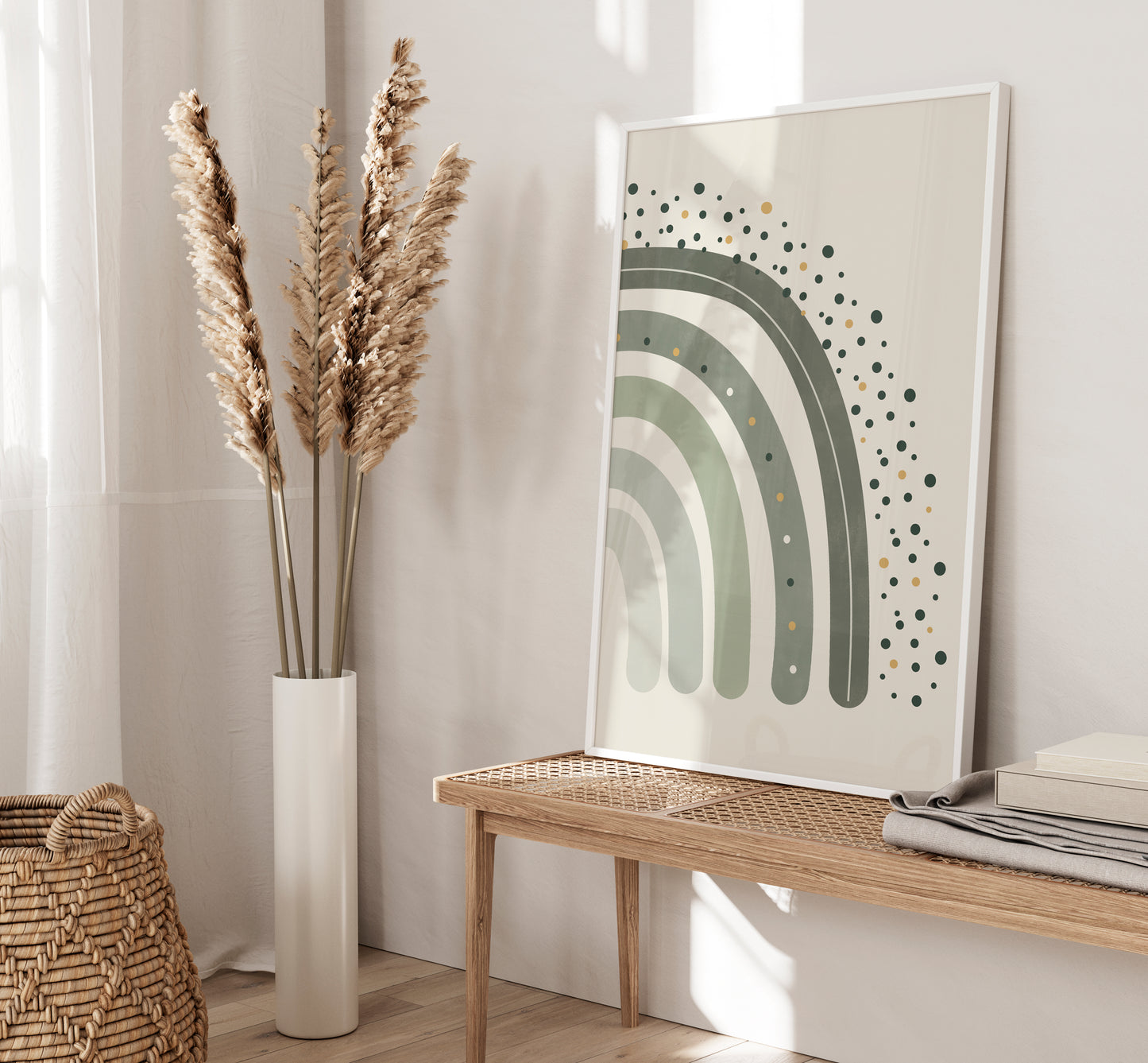 Set of 3 Green Boho Nursery Wall Art Prints