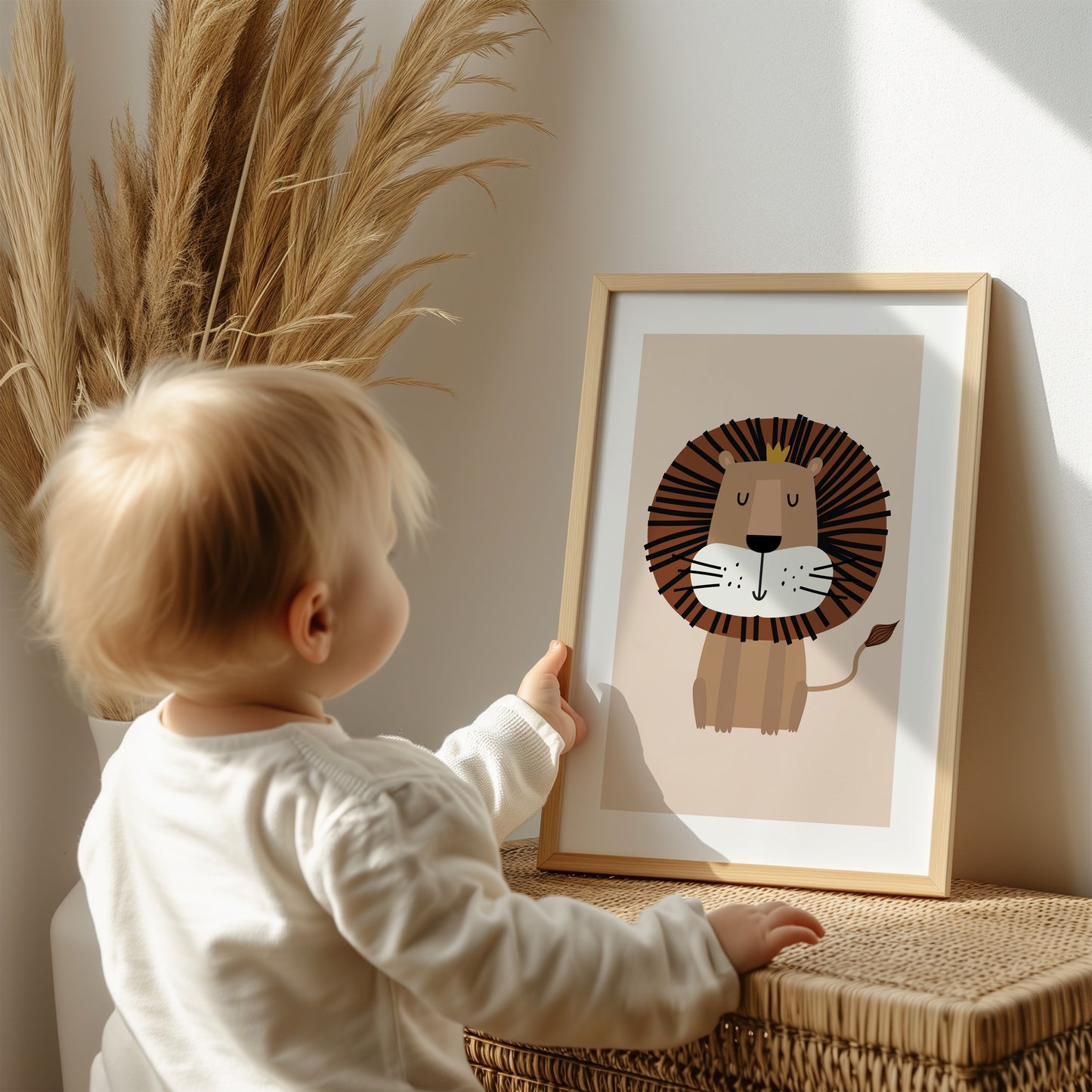 Set of 3 Neutral Safari Animal Nursery Wall Prints