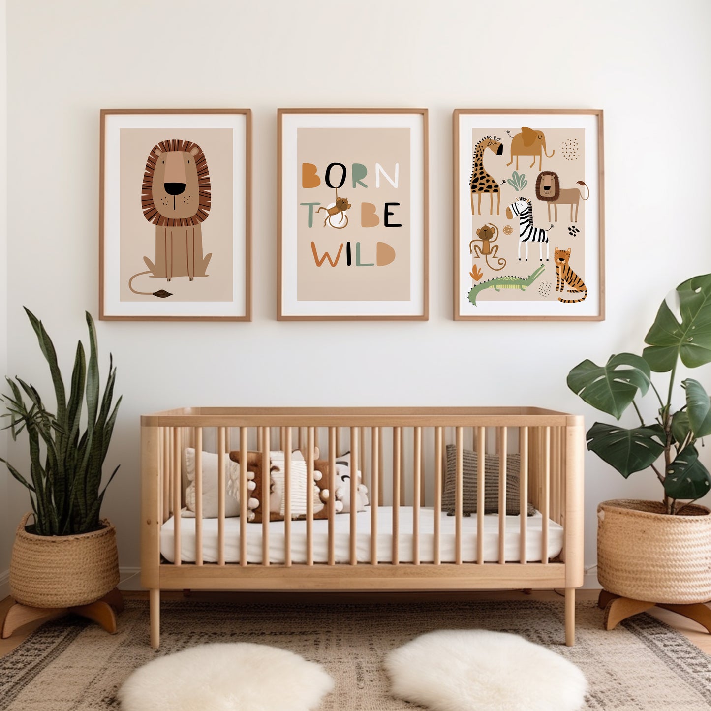 Set of 3 Safari Nursery Wall Art Prints