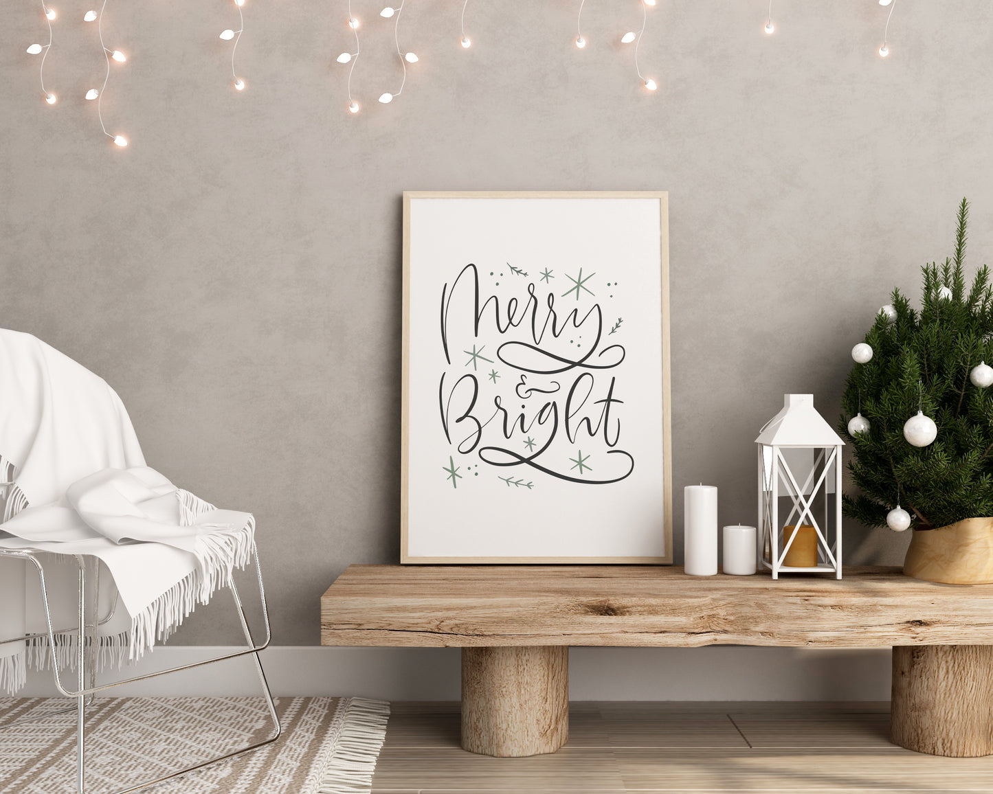 Set of 3 Botanical Christmas Wall Prints