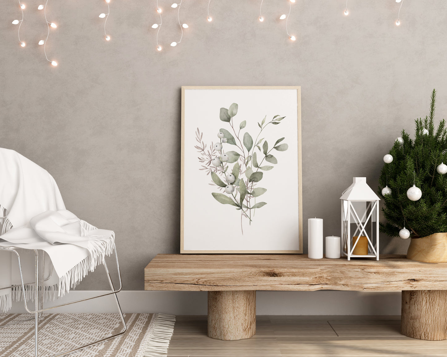 Set of 3 Botanical Christmas Wall Prints