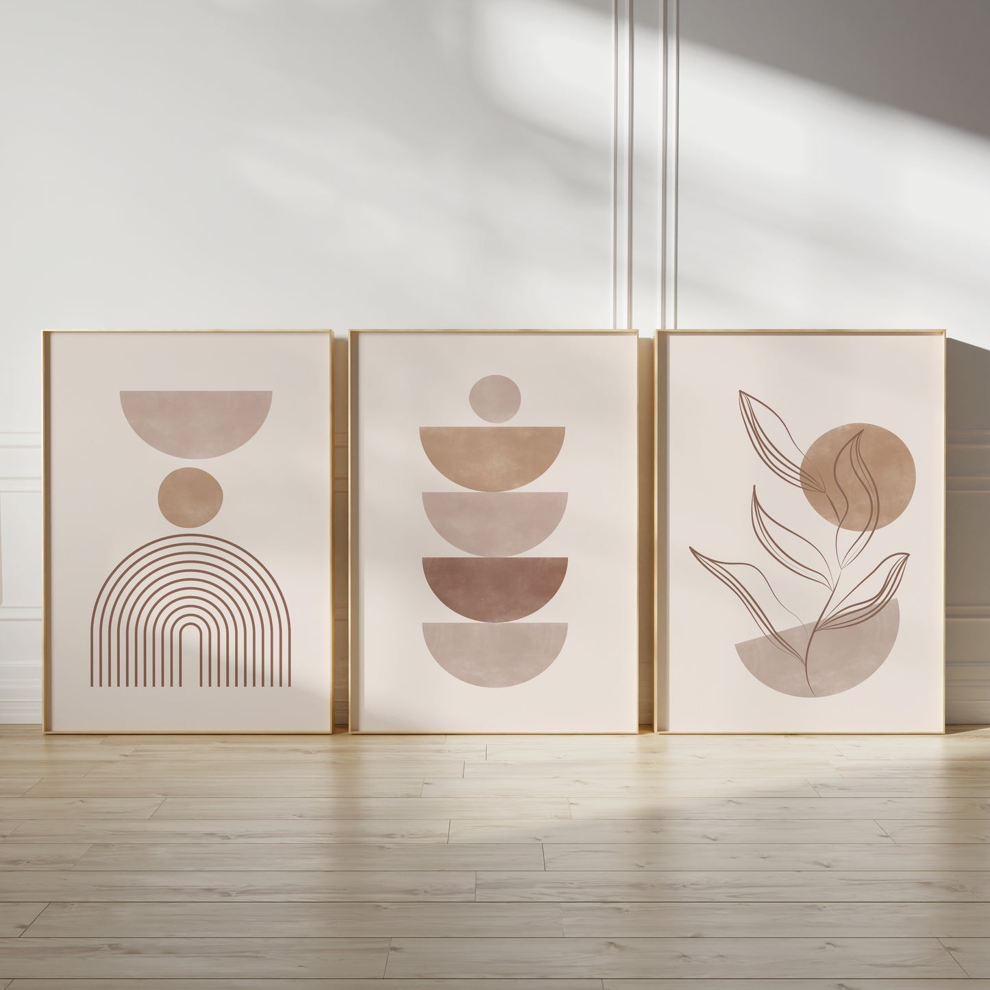 Set of 3 Neutral Boho Wall Art Prints
