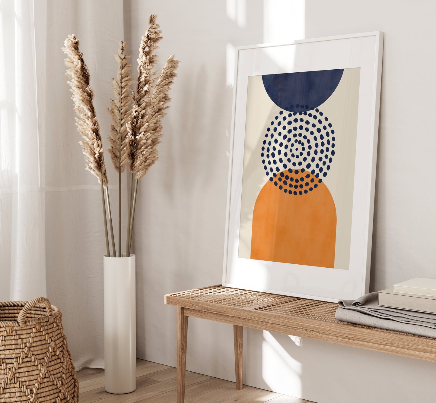 Set of 3 Blue & Orange Boho Wall Prints